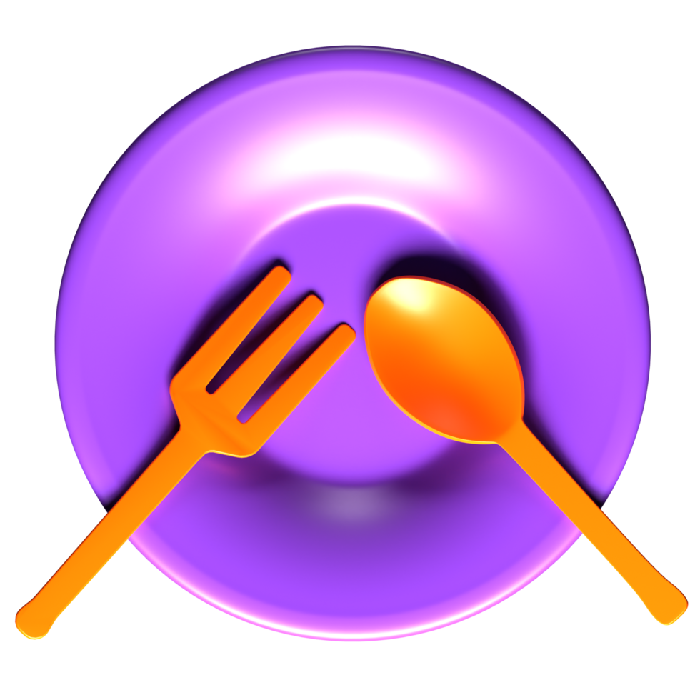 3d set of plastic plate icon png