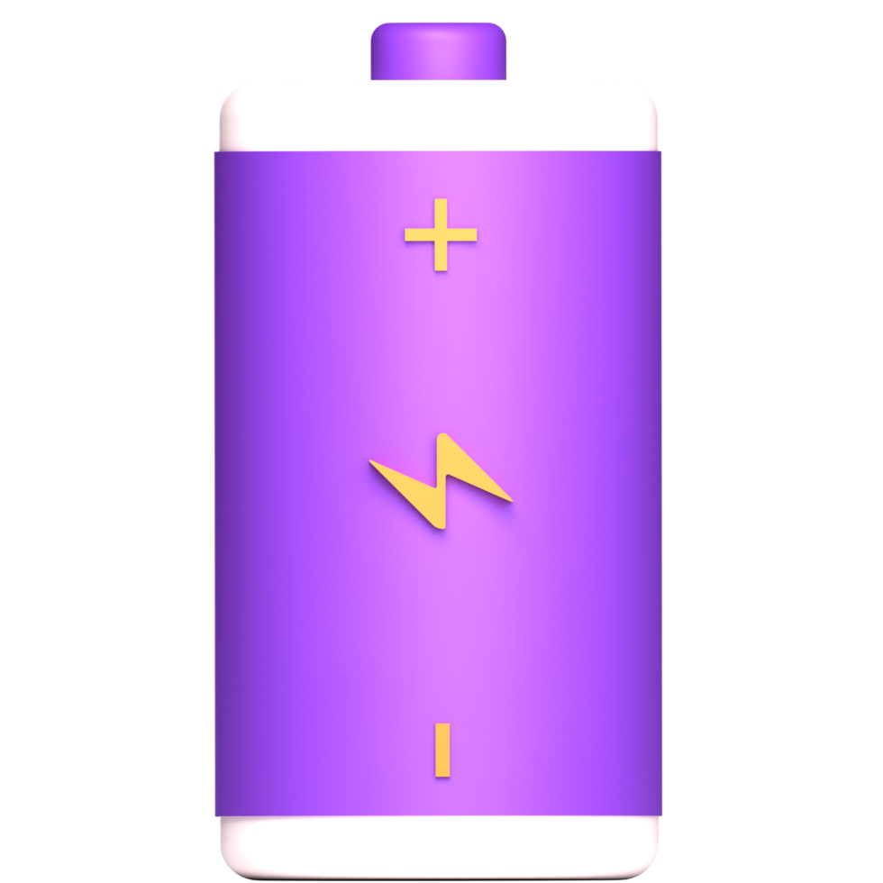 3d rendering of battery icon png