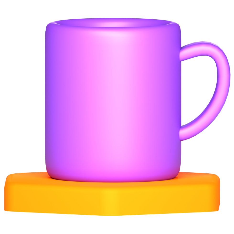 3d rendering of mug icon png