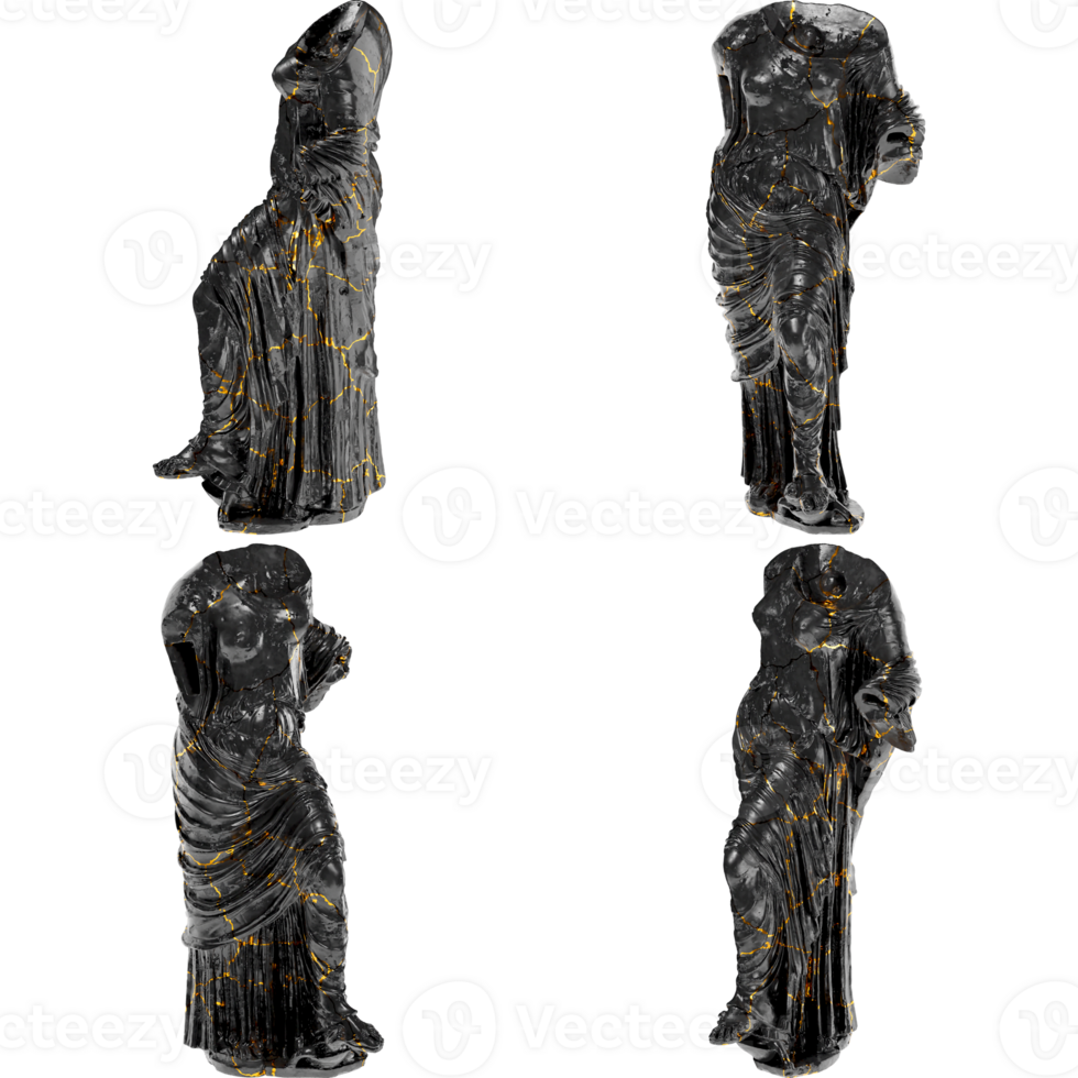 Aphrodite Urania, the so called Aphrodite with tortoise Renaissance Portrait Bust in Black Marble png