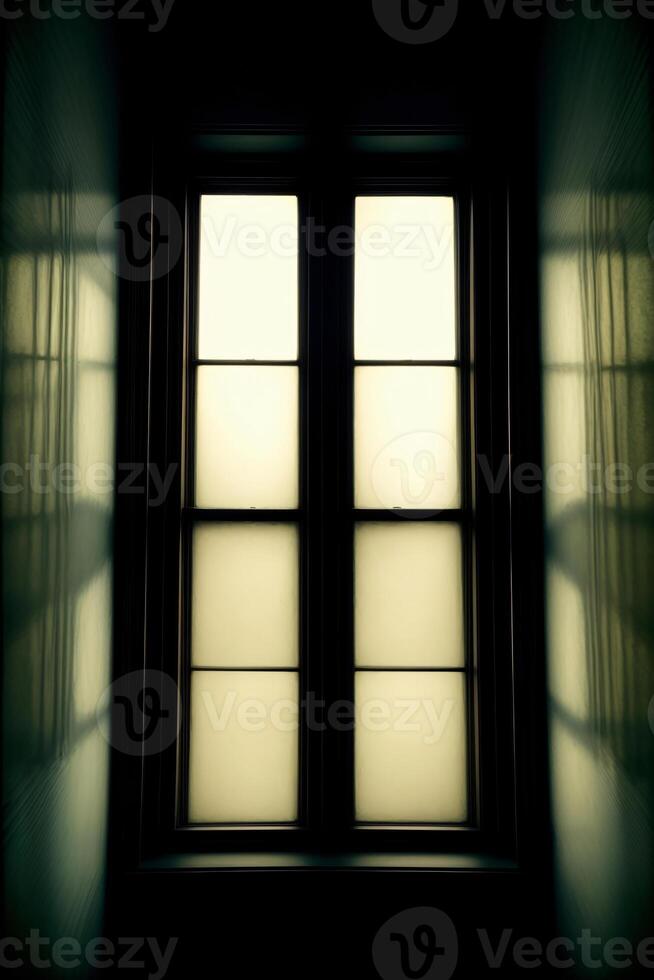 A Close Up Of A Window With A Curtain. AI Generated photo