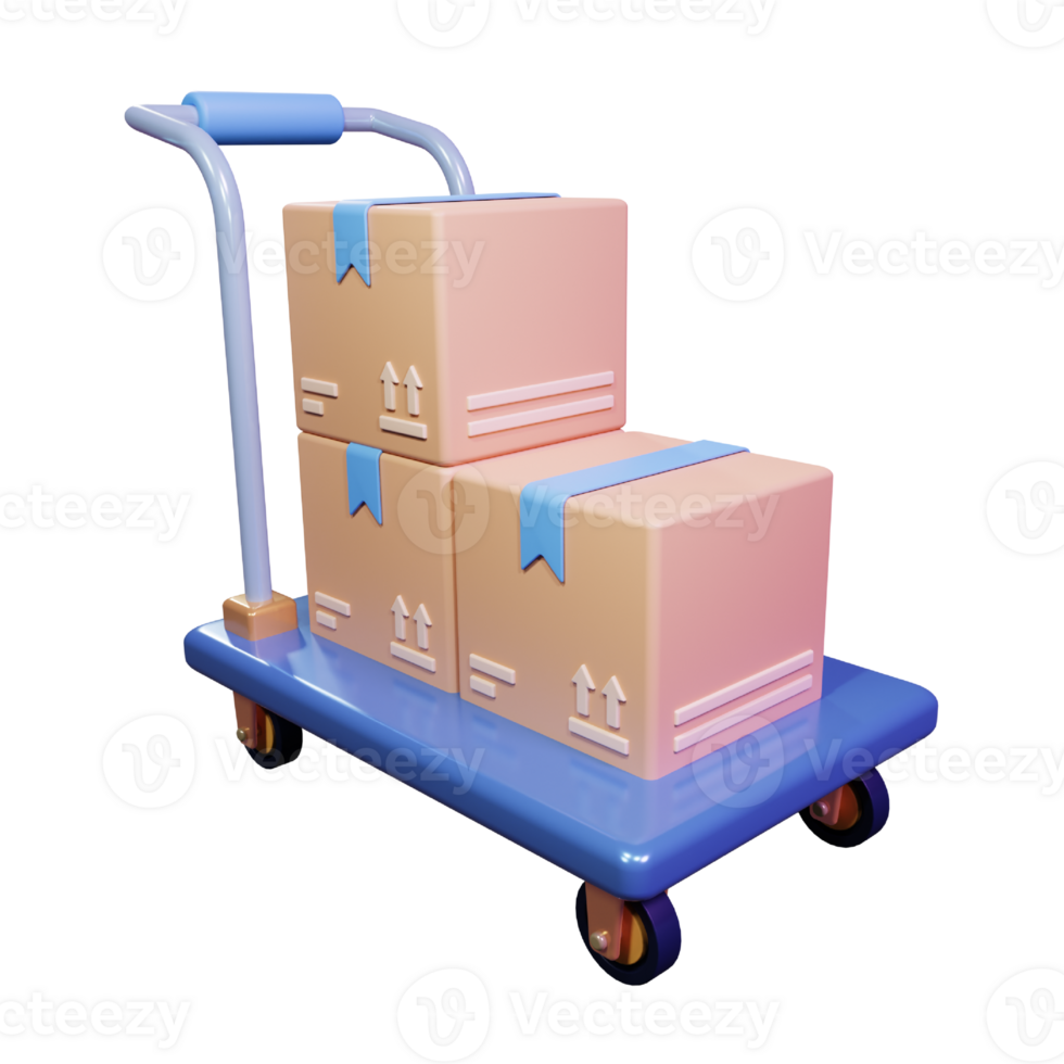 3d Logistics Trolley Icon Illustration png