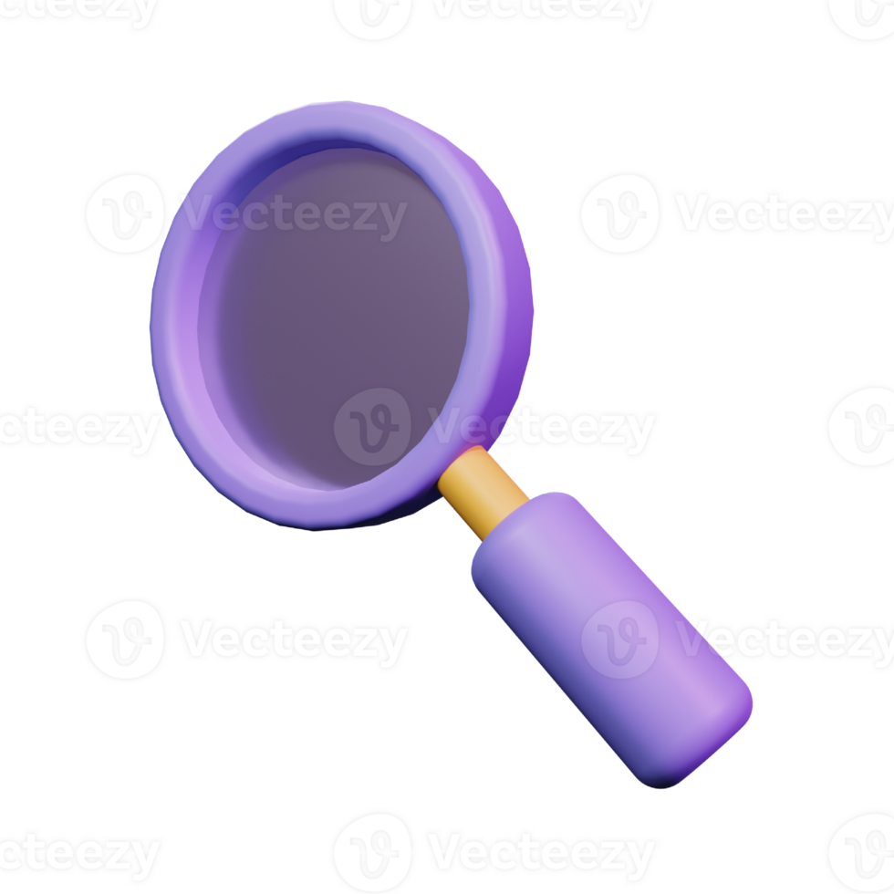 3d Render Magnifier Icon Illustration png