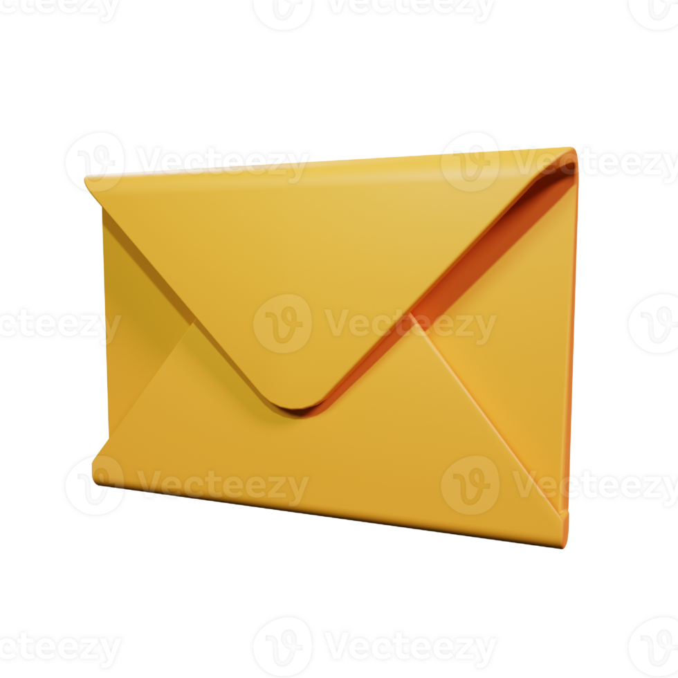 3d rendre enveloppe icône illustration png