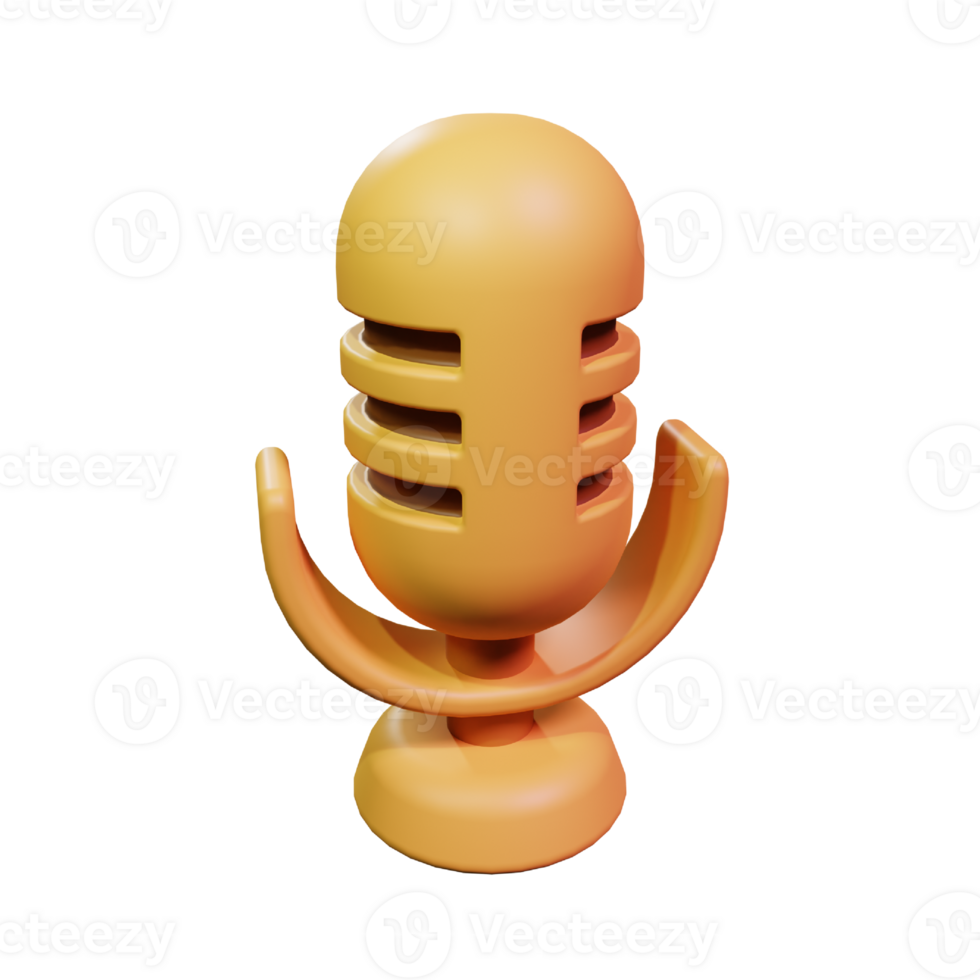 3d Render Microphone Icon Illustration png