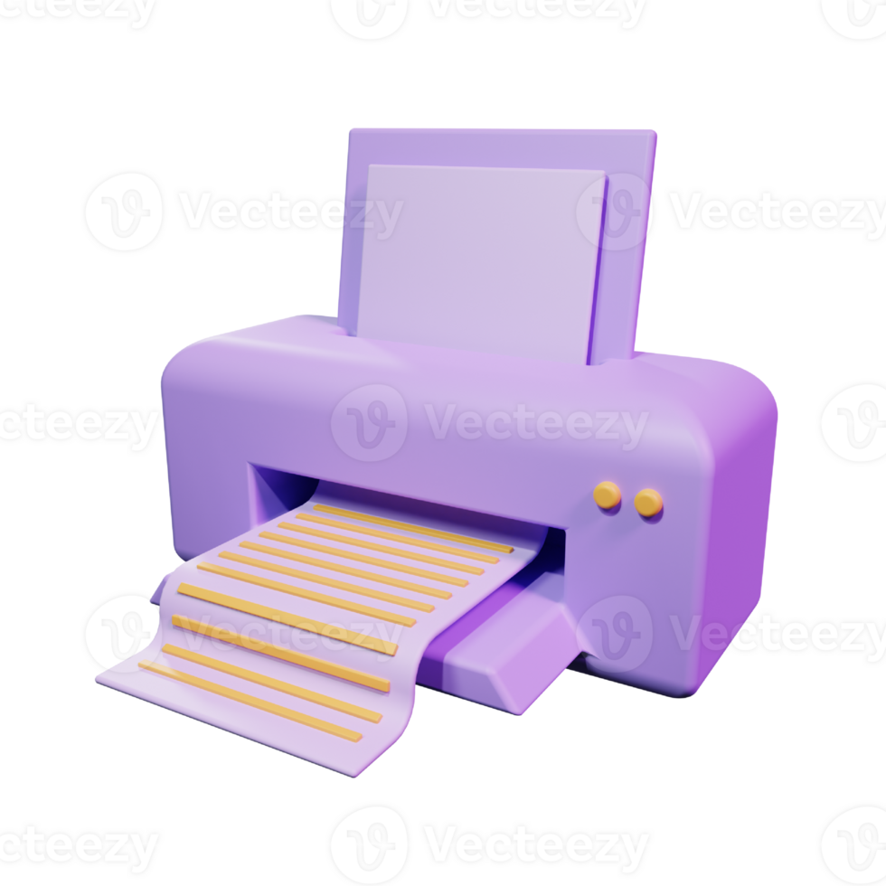 3d Render Printer Icon Illustration png