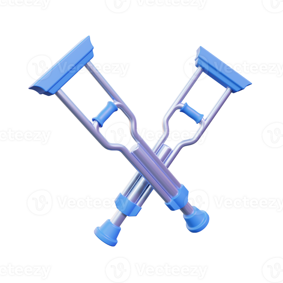 3d Render Crutches Icon Illustration png