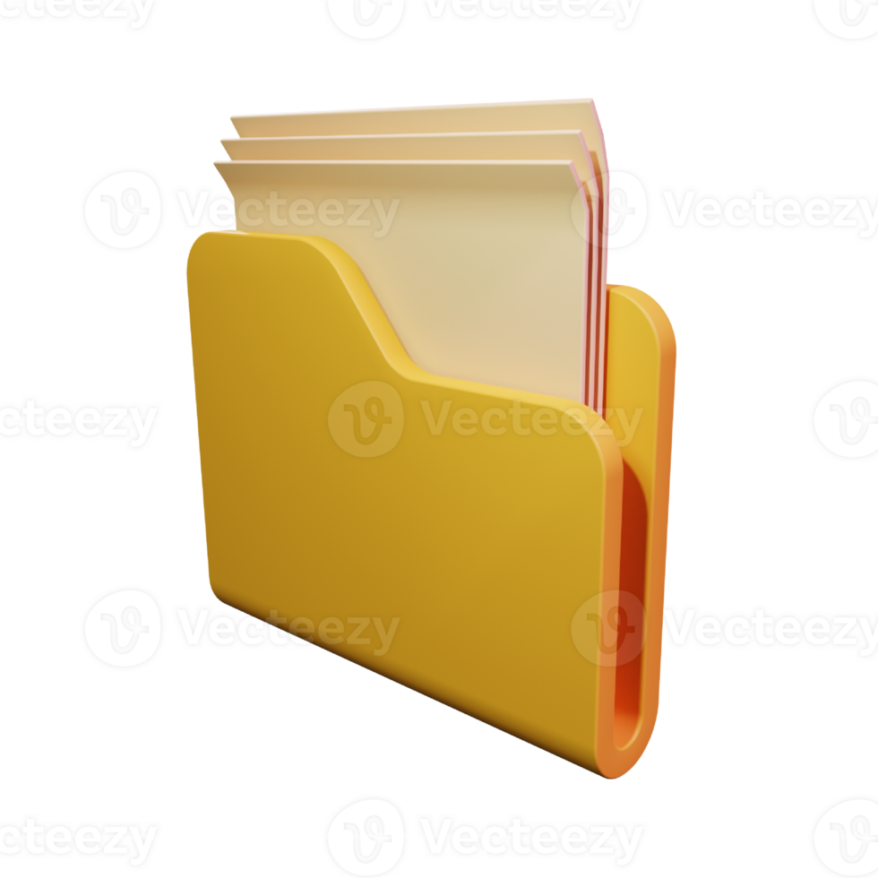 3d Render Document Icon Illustration png