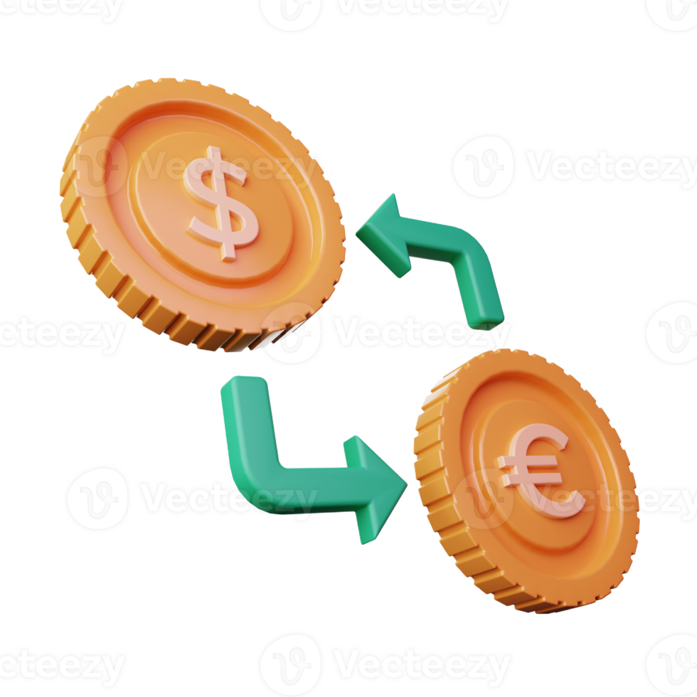 3d Render Money Exchange Icon Illustration png