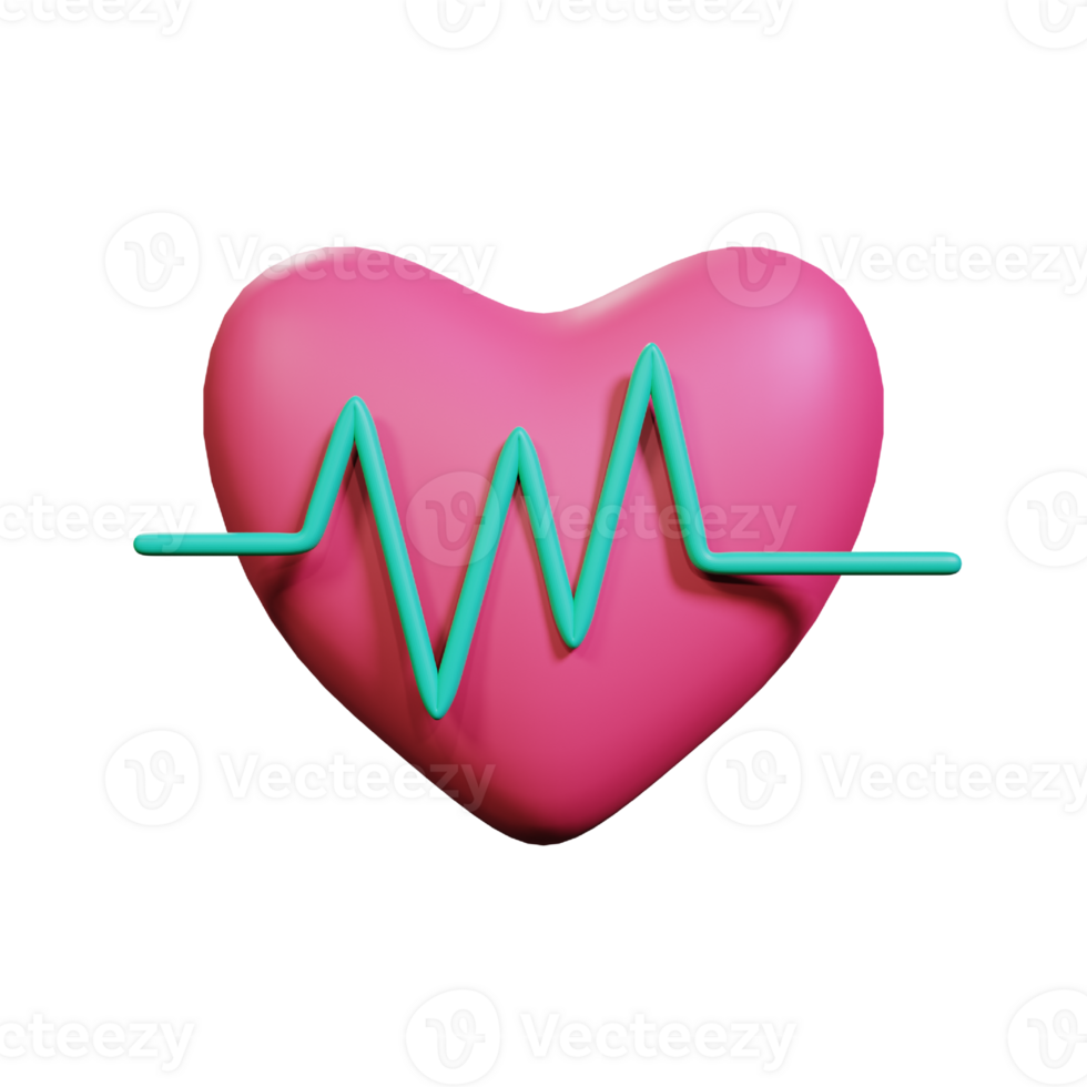 3d Render Heart Rate Icon Illustration png