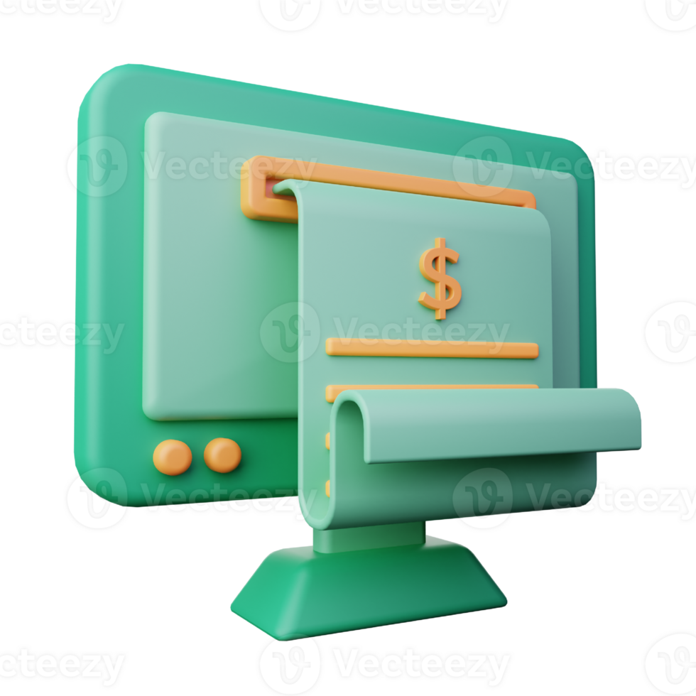 3d Render Monitor Icon Illustration png