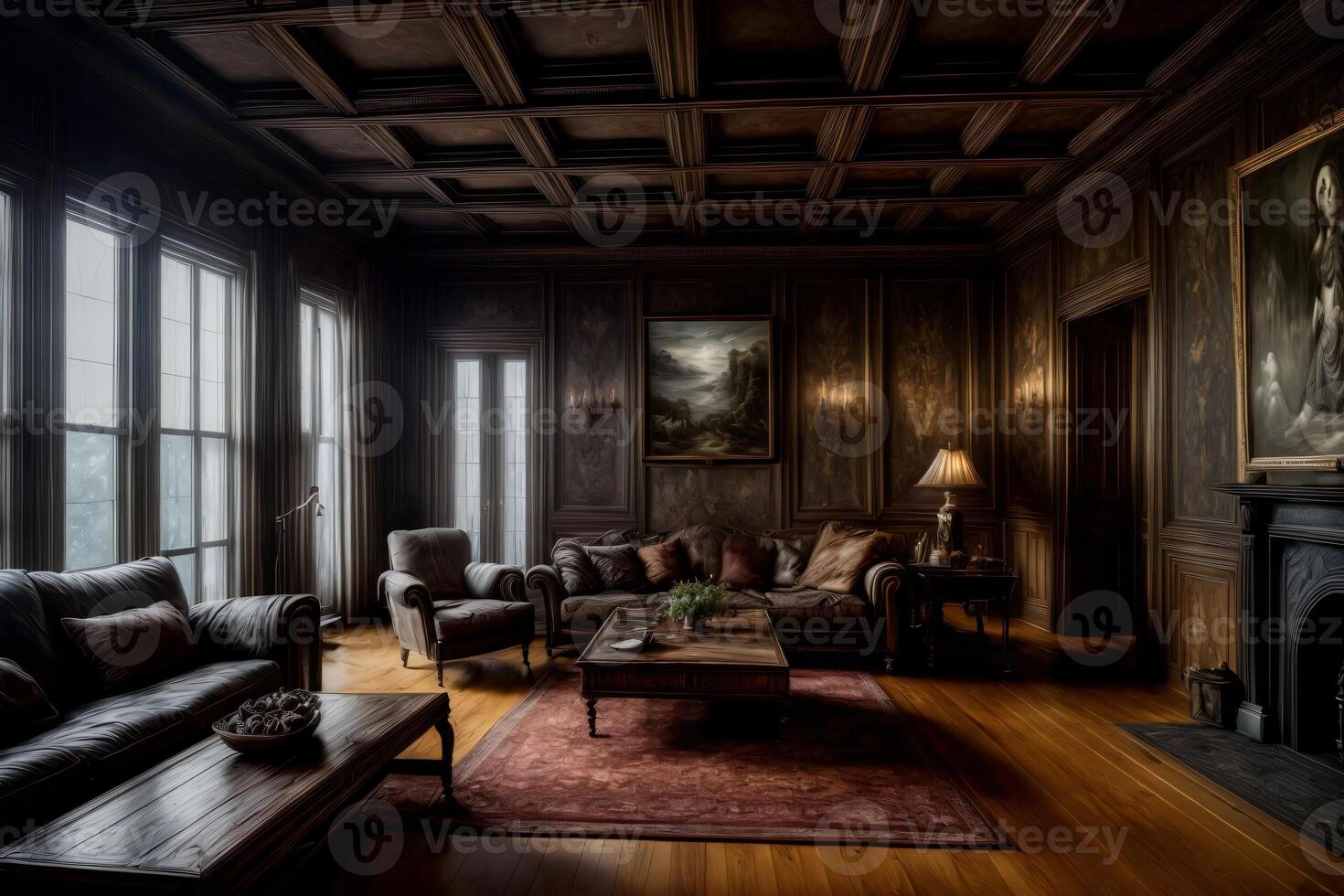 A Living Room Filled With Furniture And A Fire Place. photo