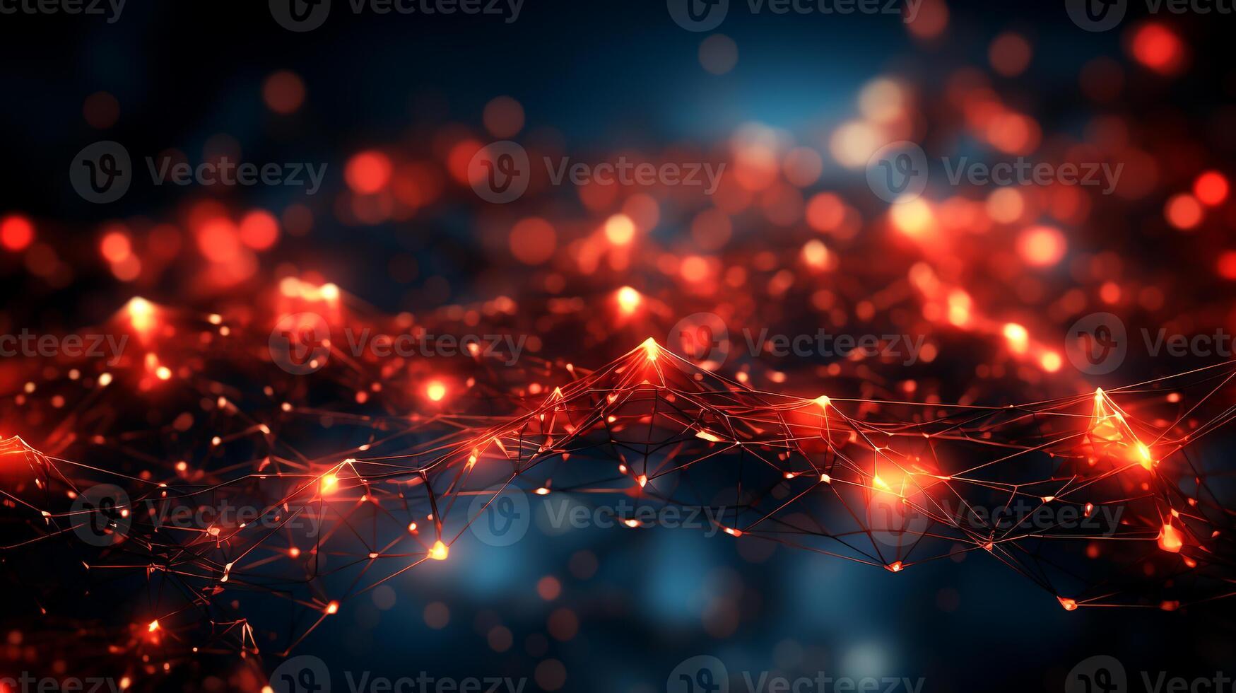 Futuristic Network Connection Exploring the Blood Connection of a Red Dot in a Digital World, photo