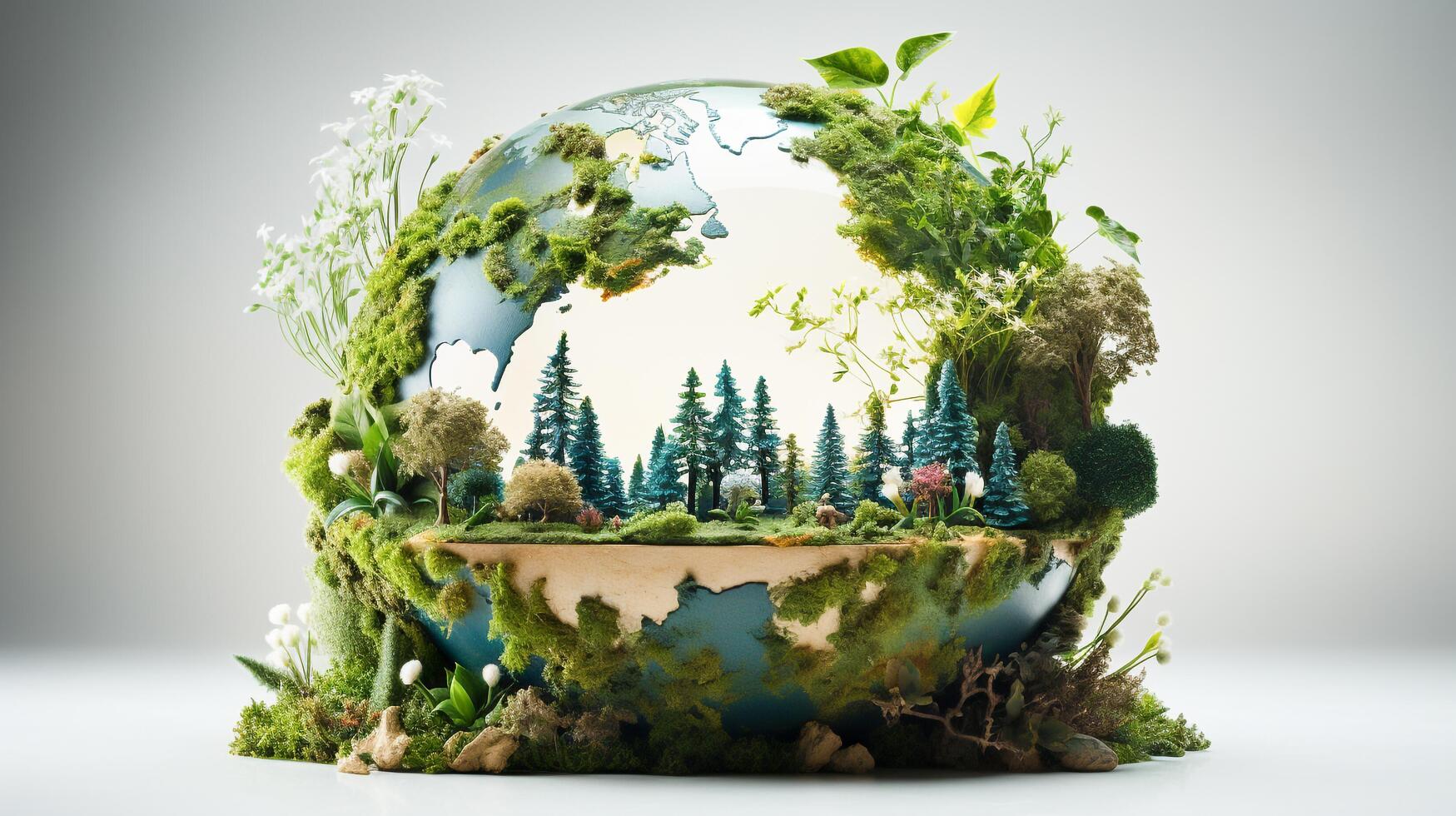 Earth Day Concept A Futuristic World Environment Background, photo