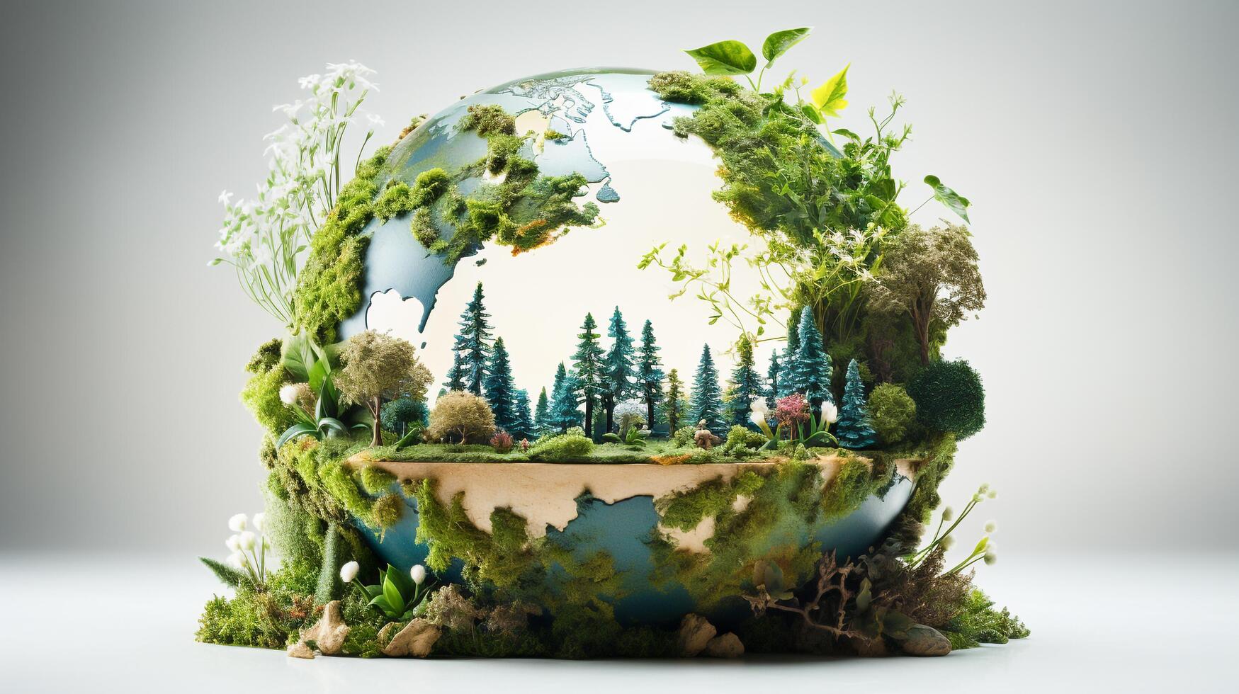 Earth Day Concept A Futuristic World Environment Background,AI Generative photo