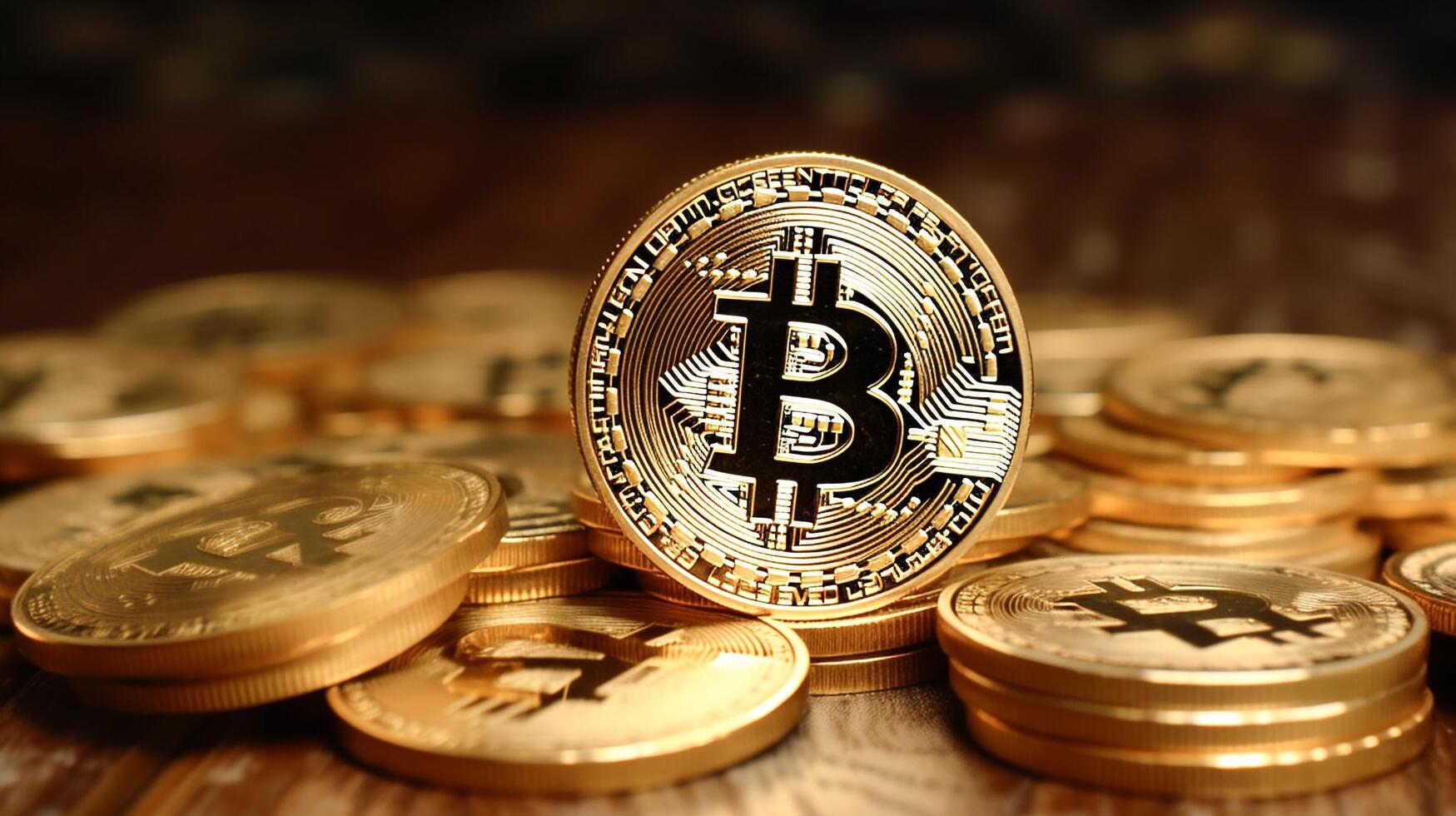AI-Generated Bitcoin and Cryptocurrency Concept Exploring the Futuristic World of Digital Finance photo