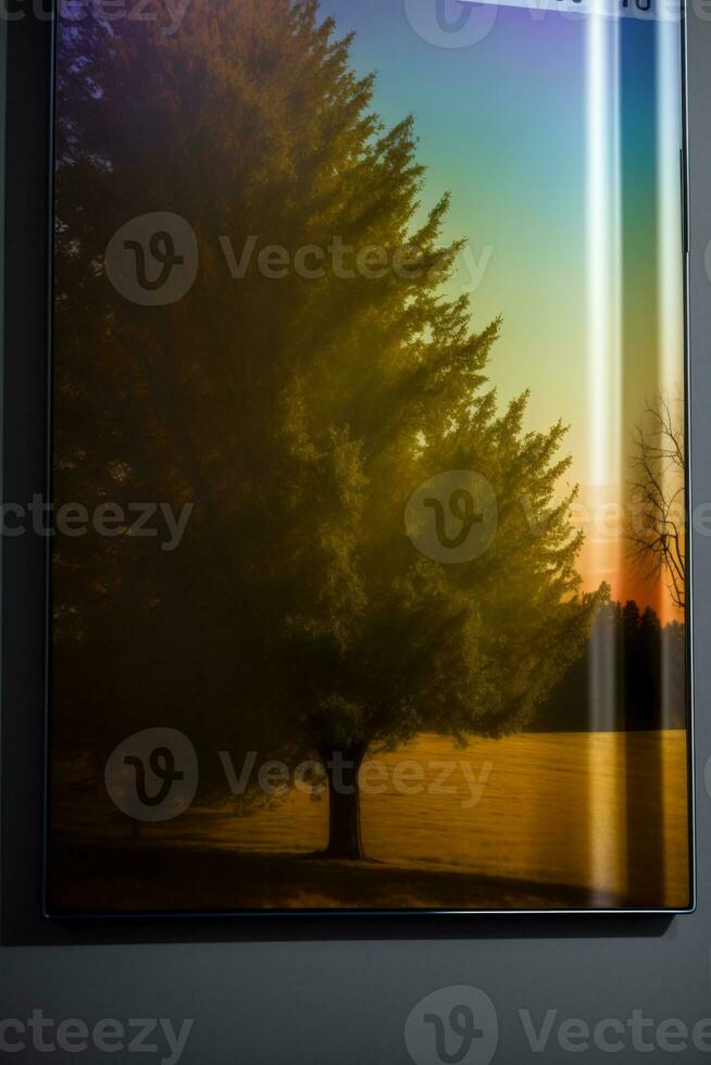 A Picture Of A Tree In The Middle Of A Field. AI Generated photo