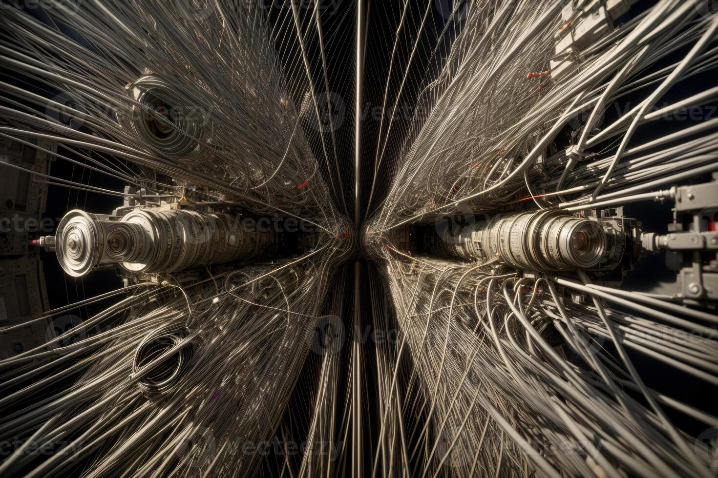 A Close Up Of A Machine With Wires On It. photo