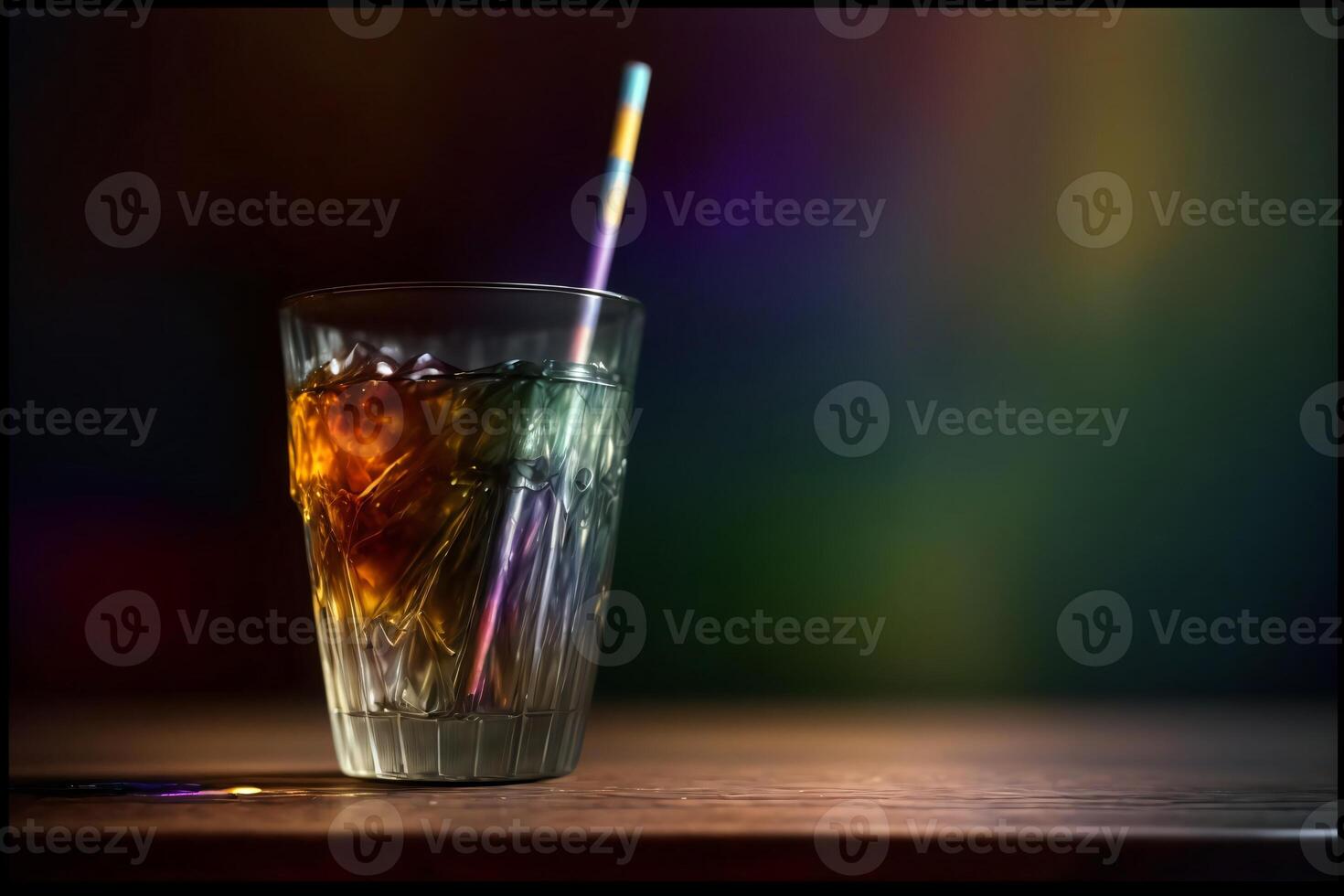 A Close Up Of A Glass With A Drink On A Table. photo