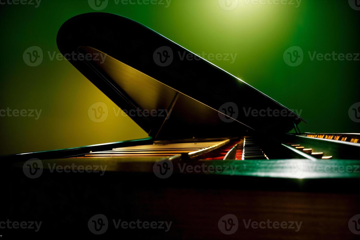 A Close Up Of A Racket With A Green Background. AI Generated photo