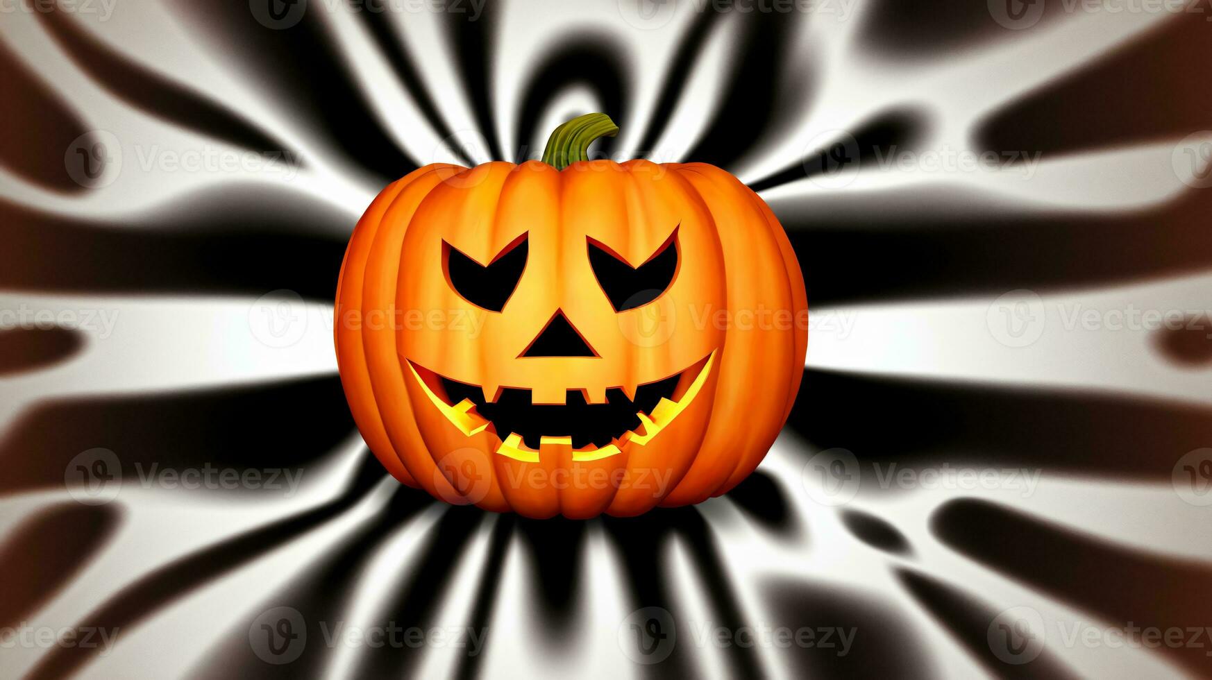 A Jack  O  Lantern Pumpkin On A Black And White Background. AI Generated photo