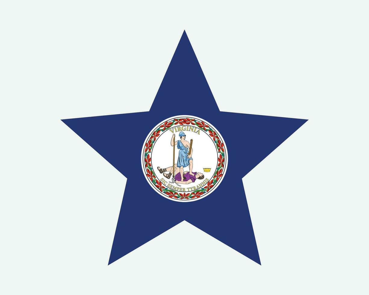 Virginia USA Star Flag vector