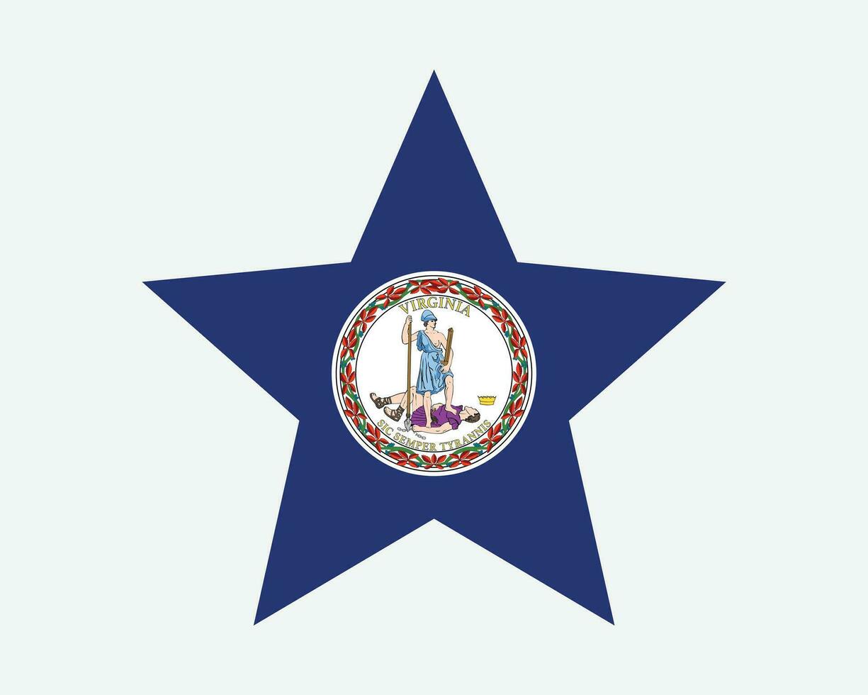 Virginia USA Star Flag vector