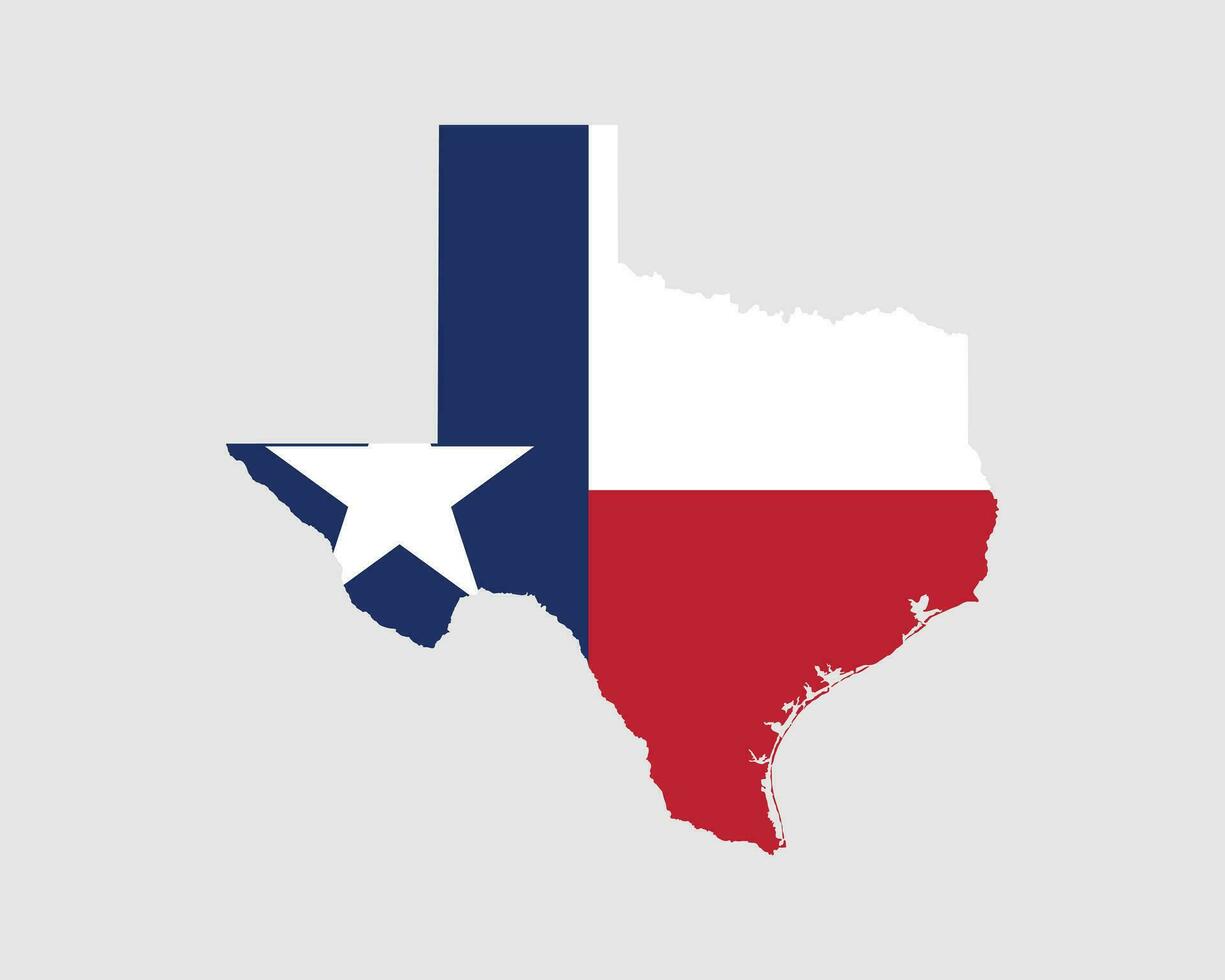 Texas mapa bandera. mapa de TX, Estados Unidos con el estado bandera. unido estados, America, americano, unido estados de America, nosotros estado bandera. vector ilustración.