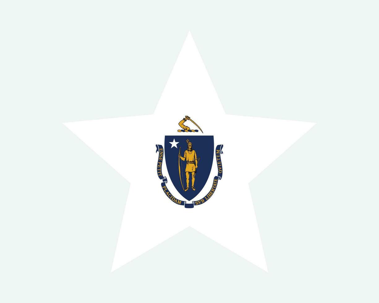 Massachusetts USA Star Flag vector