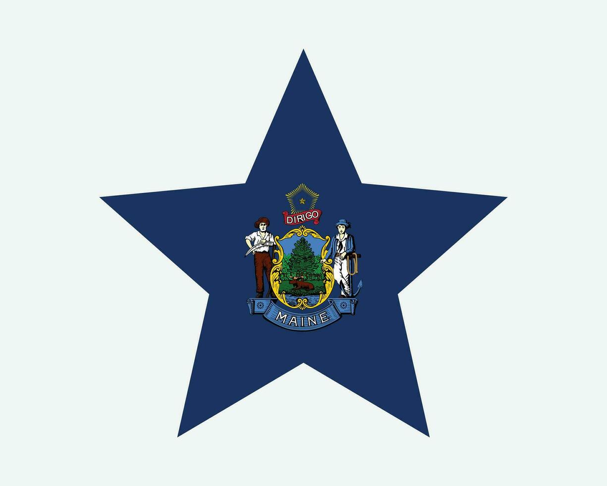 Maine USA Star Flag vector