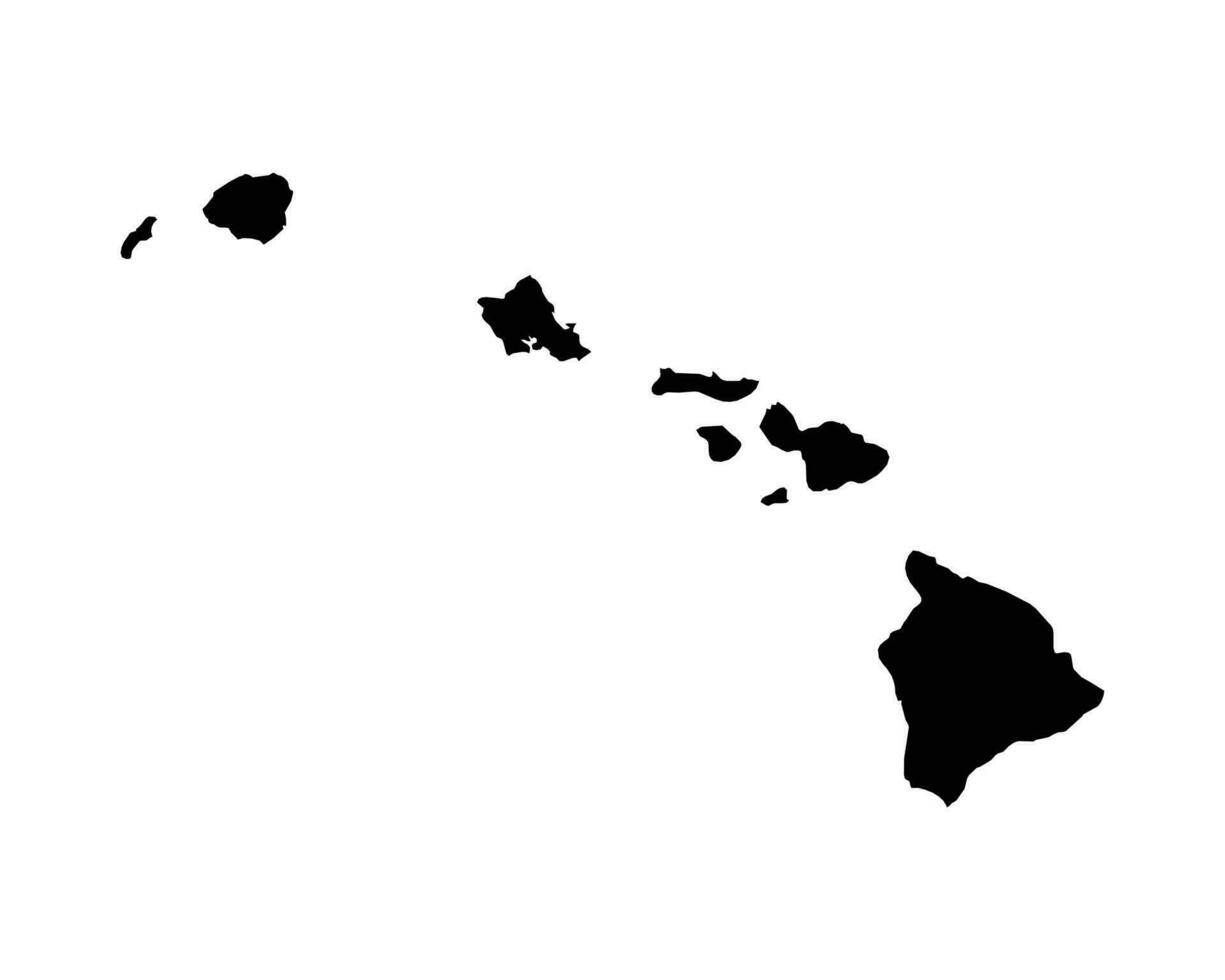 Hawai Hola Estados Unidos mapa vector