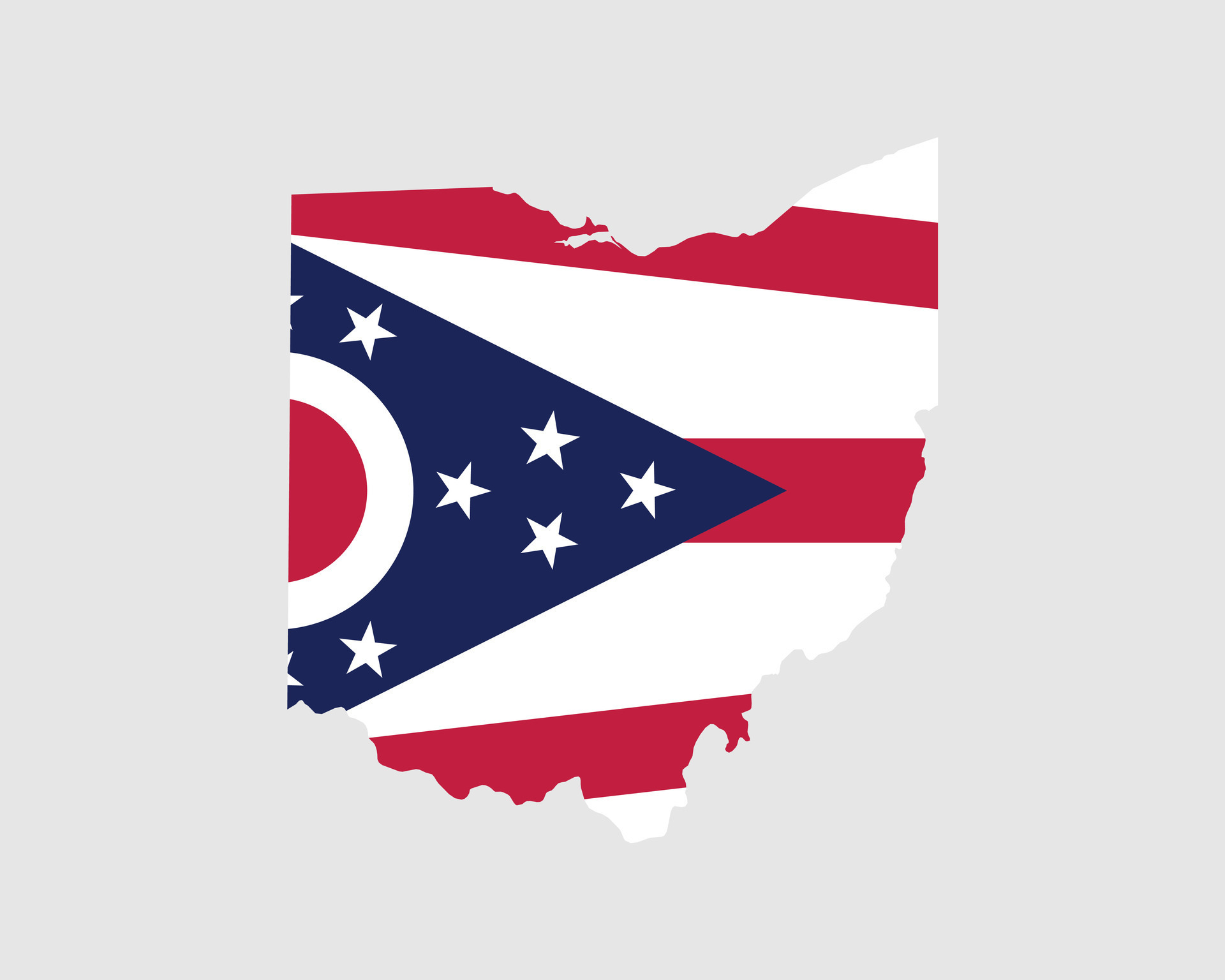 Ohio Map Flag Map Of OH USA With The State Flag United States America Ohio Map Flag Map Of Oh Usa With The State Flag United States America American United States Of America Us State Banner Illustration Vector