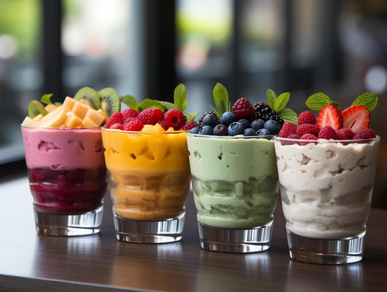photography of bowl smoothies in cafe made with photo