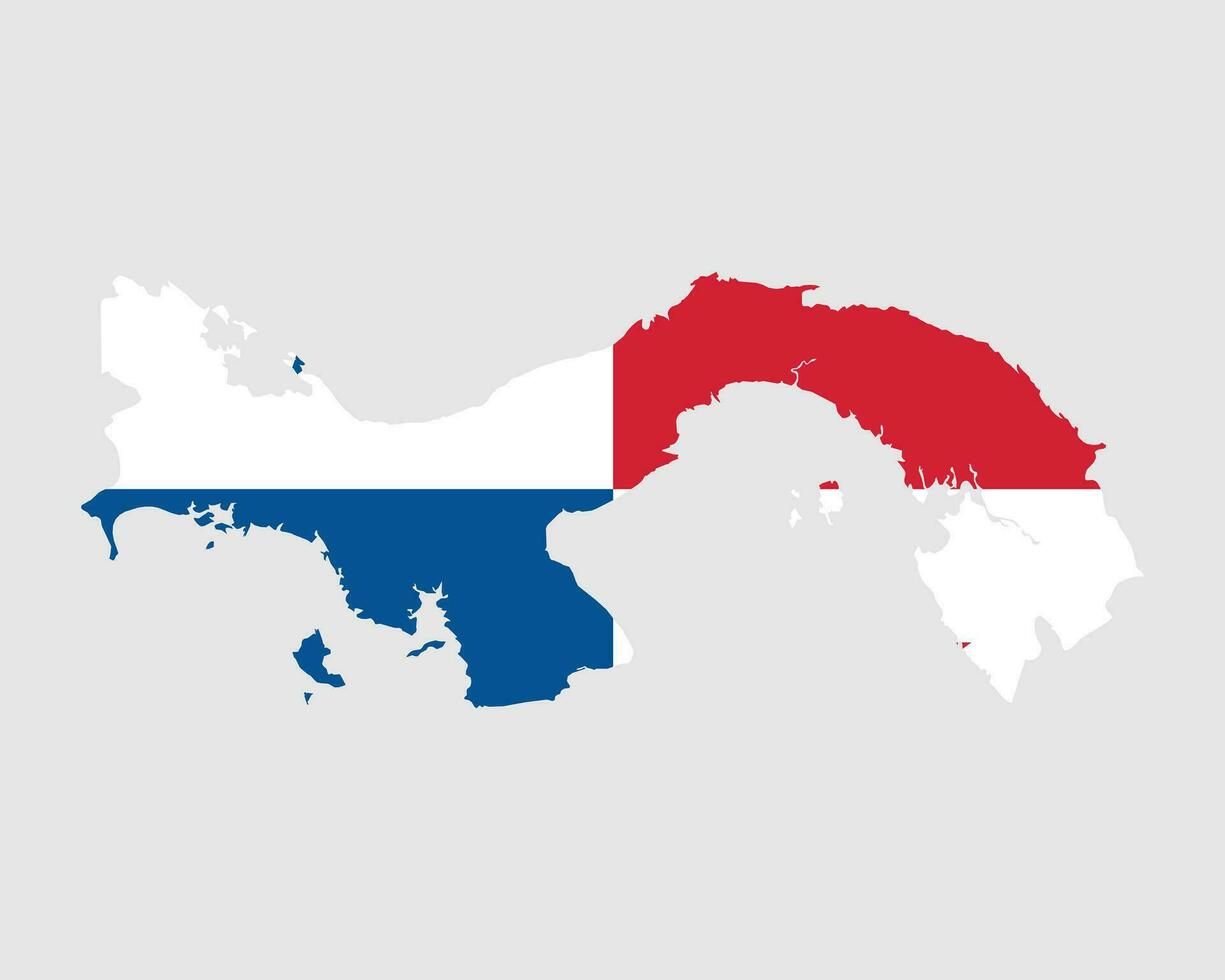 Panamá bandera mapa. mapa de el república de Panamá con el panameño país bandera. vector ilustración.
