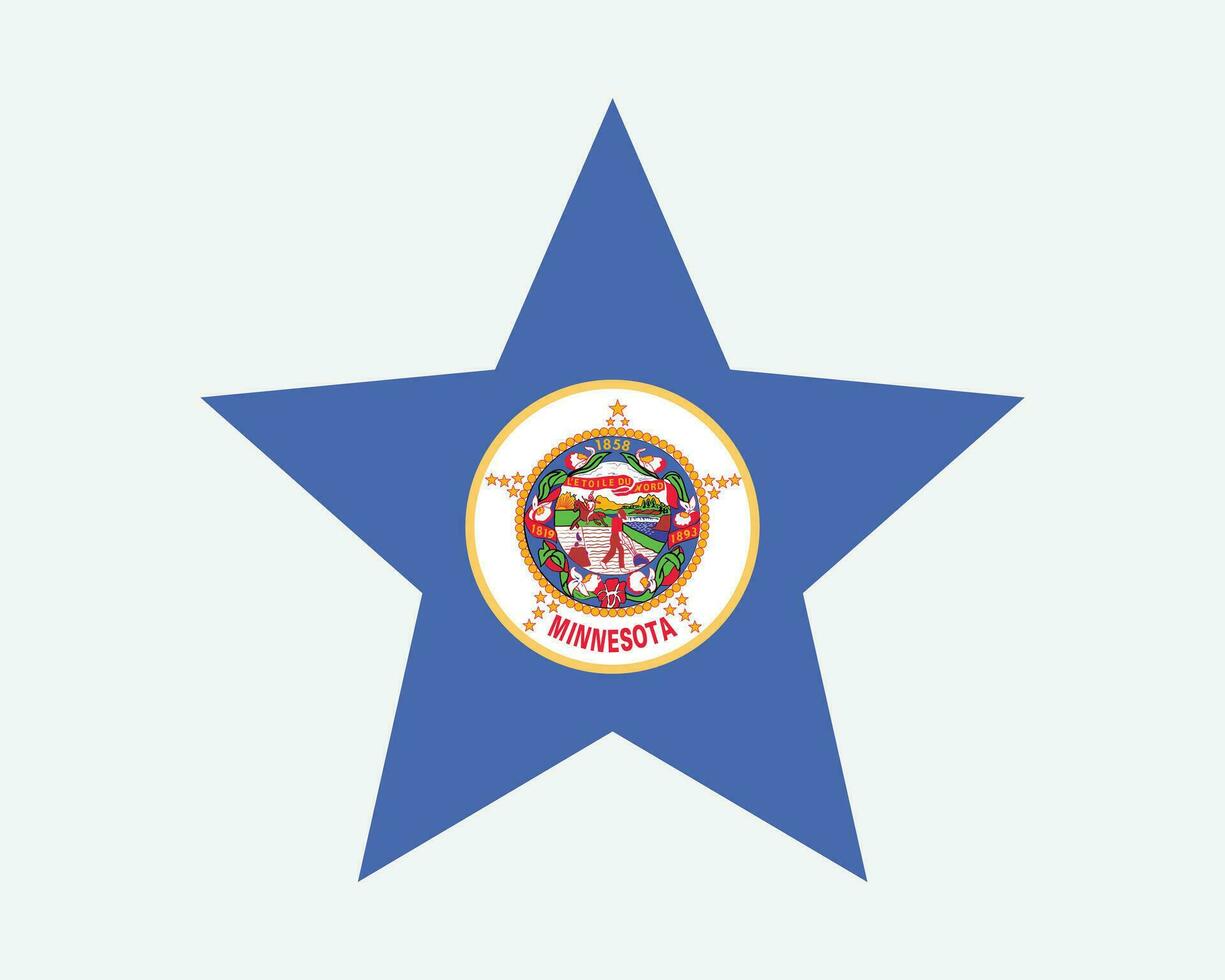 Minnesota USA Star Flag vector