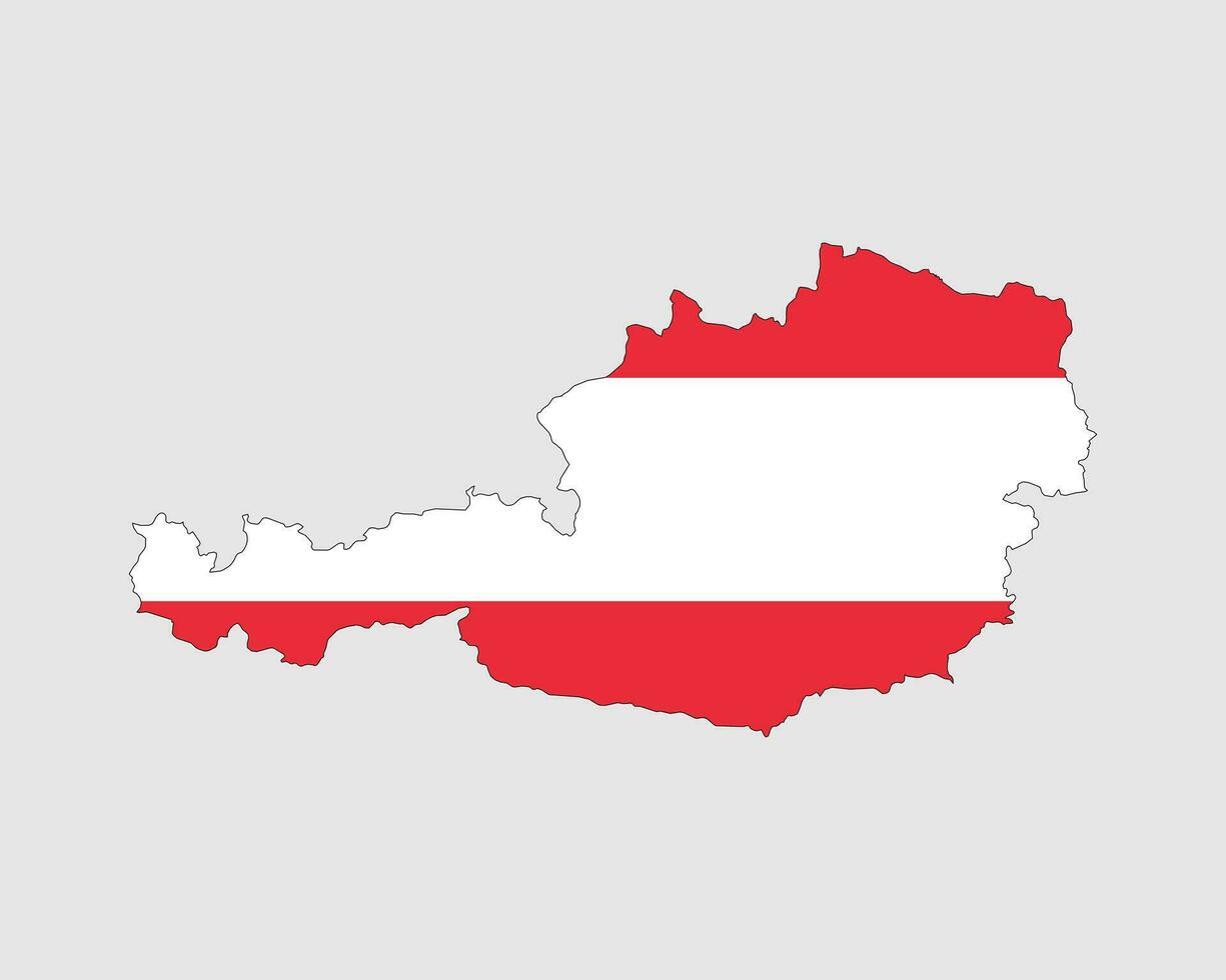 austriaco mapa bandera. mapa de Austria con país bandera de Austria. vector ilustración.