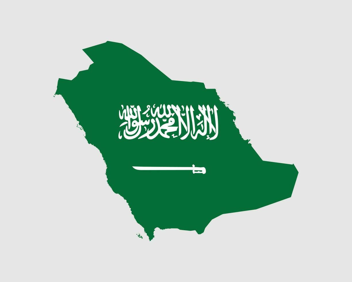 saudi arabia bandera mapa. mapa de el Reino de saudi arabia con el saudi país bandera. vector ilustración.