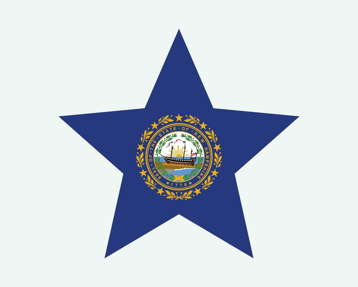 nuevo Hampshire Estados Unidos estrella bandera vector