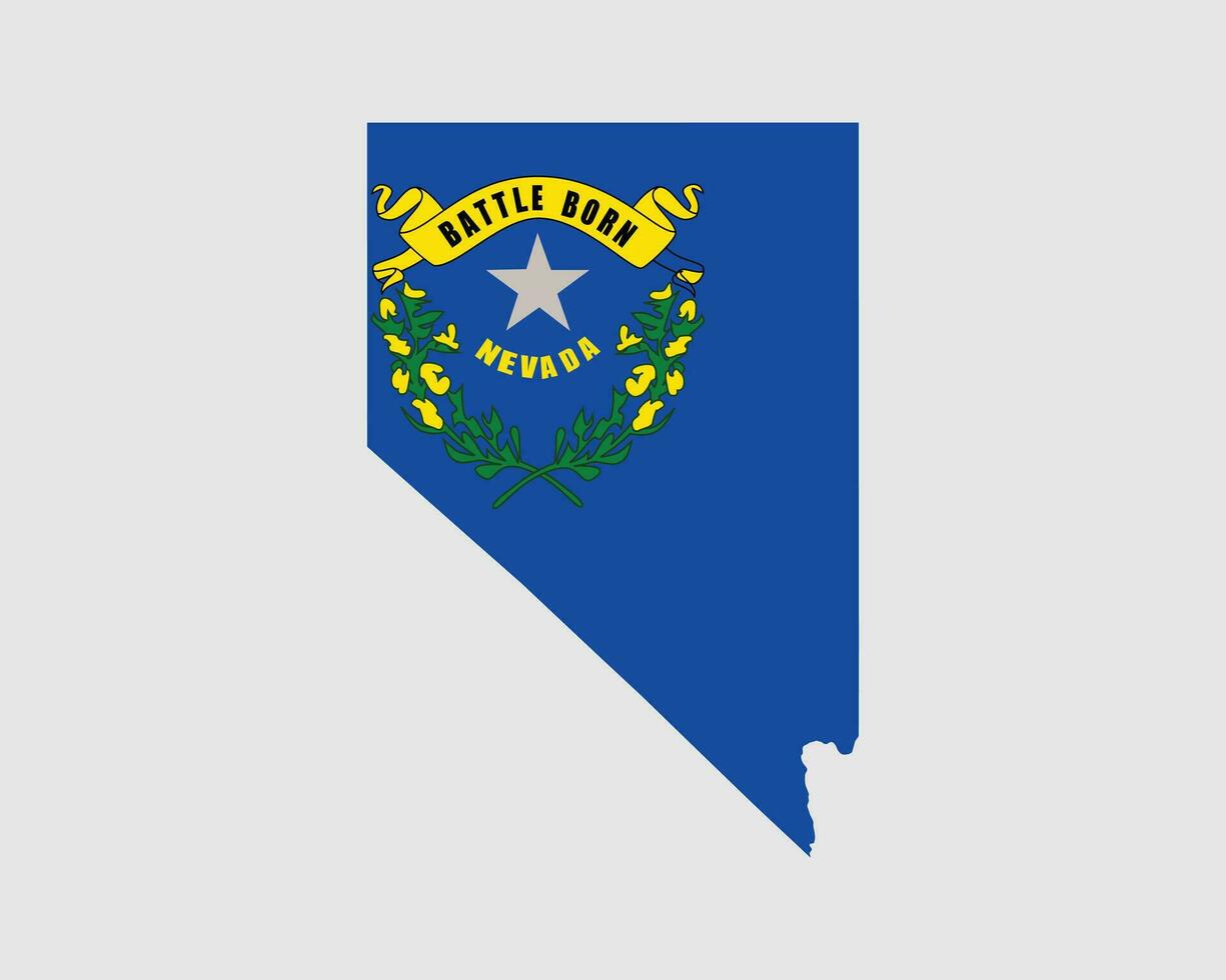 Nevada Map Flag. Map of NV, USA with the state flag. United States, America, American, United States of America, US State Banner. Vector illustration.