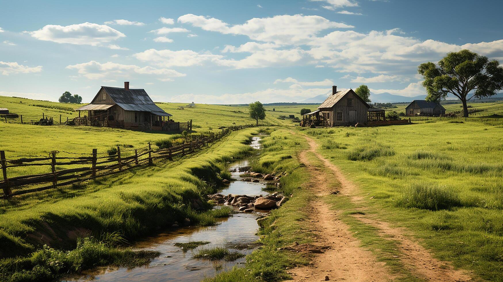 farm in sub urban at afternoon, ultra realistic, smooth lighting made by photo