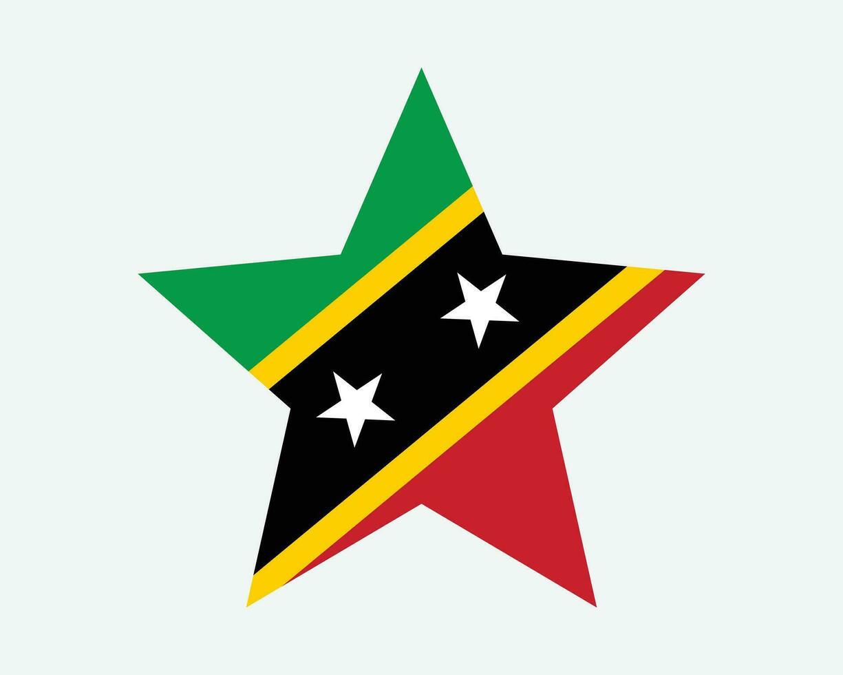 Saint Kitts and Nevis Star Flag vector