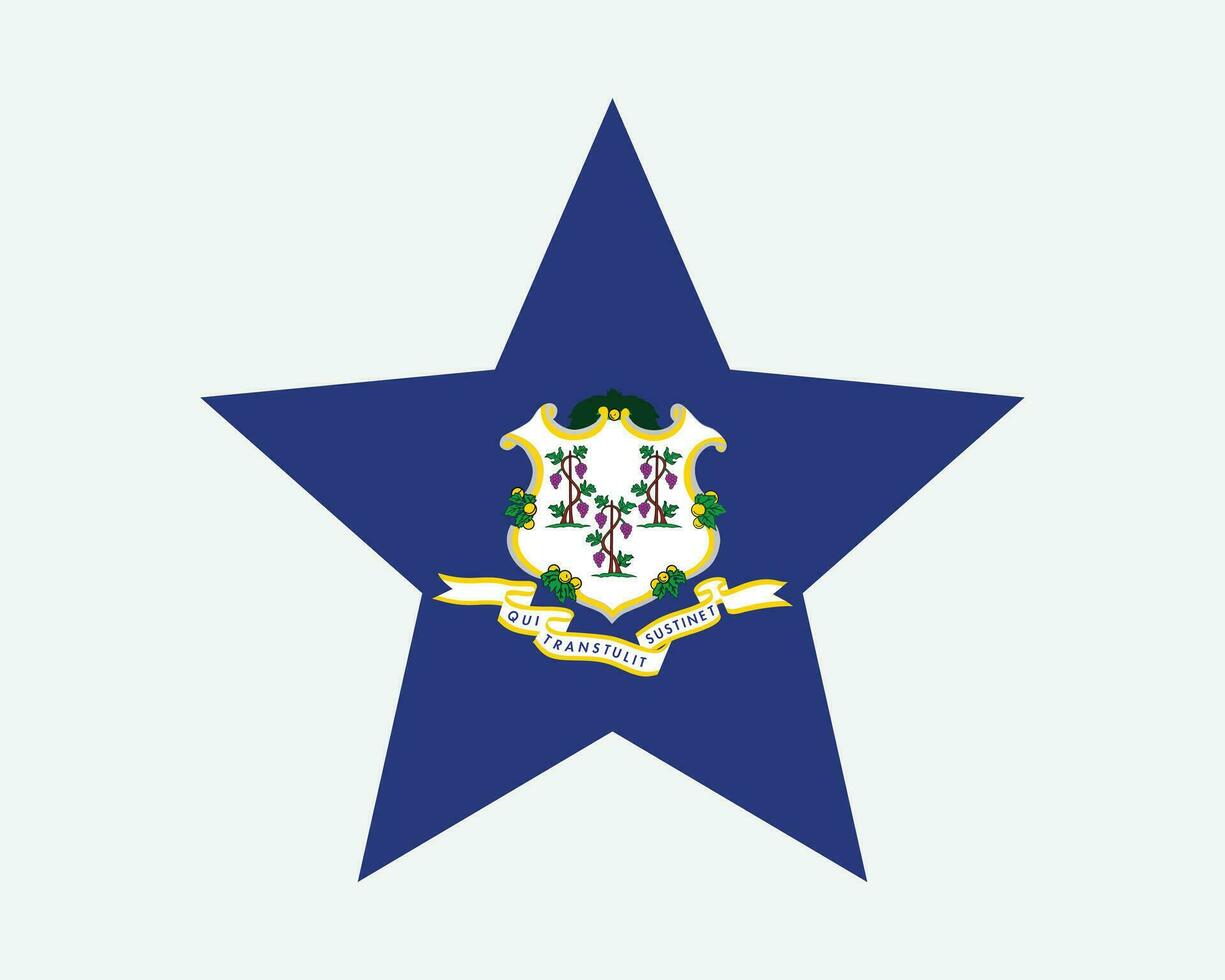 Connecticut USA Star Flag vector