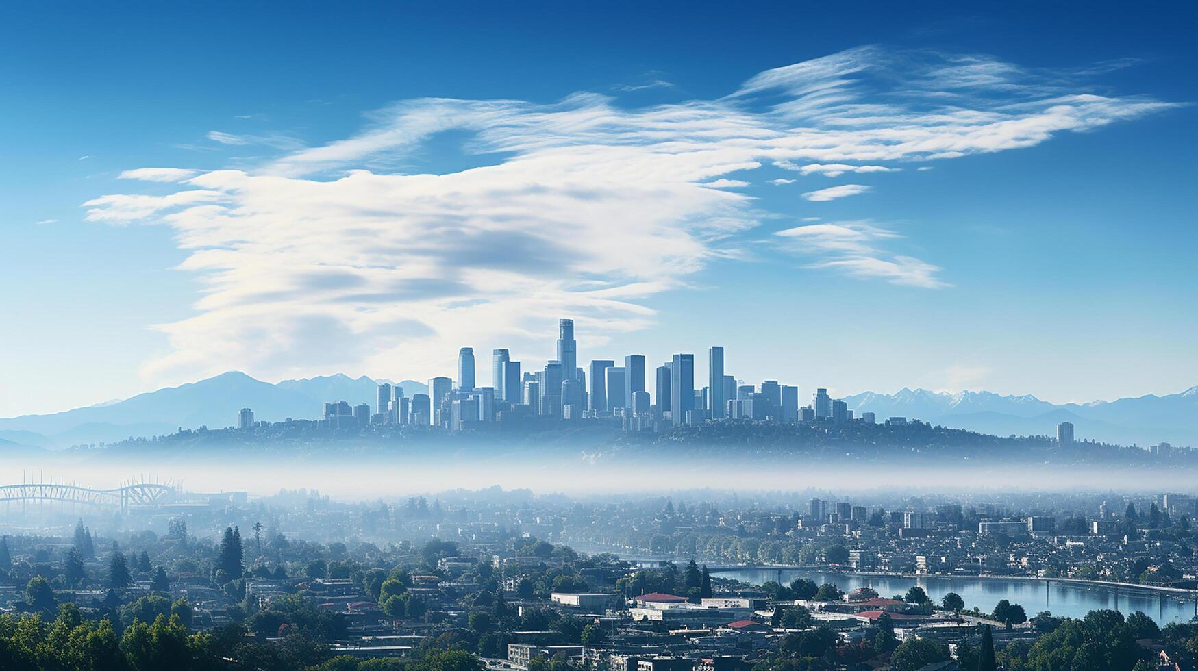 city panorama with skyscraper buildings, daylight made by AI generated photo