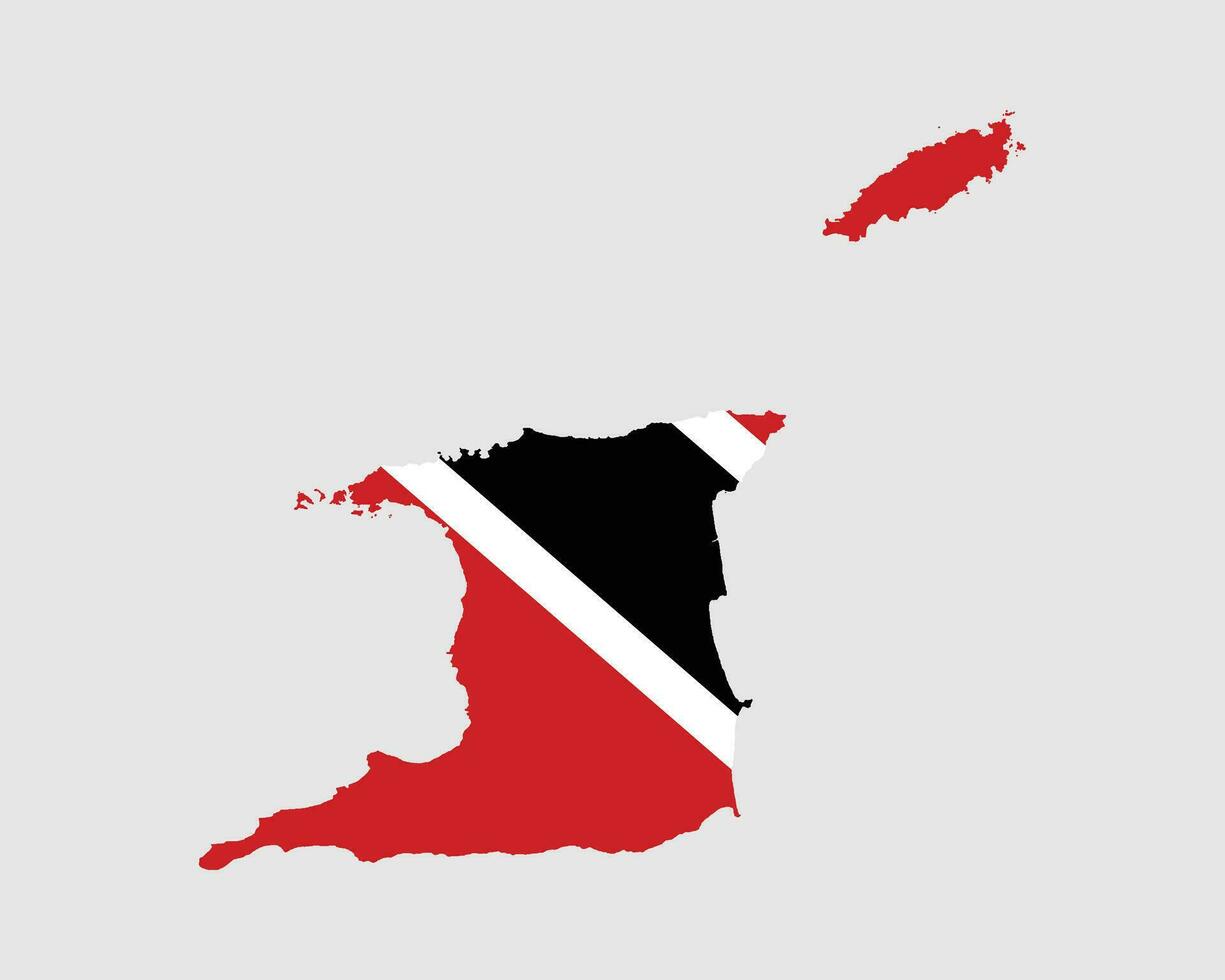 Trinidad and Tobago Map Flag vector