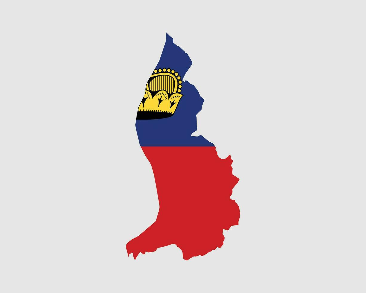 Liechtenstein Map Flag. Map of the Principality of Liechtenstein with country banner. Vector Illustration.