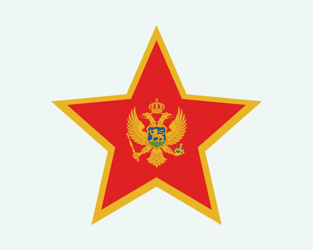 montenegro estrella bandera vector