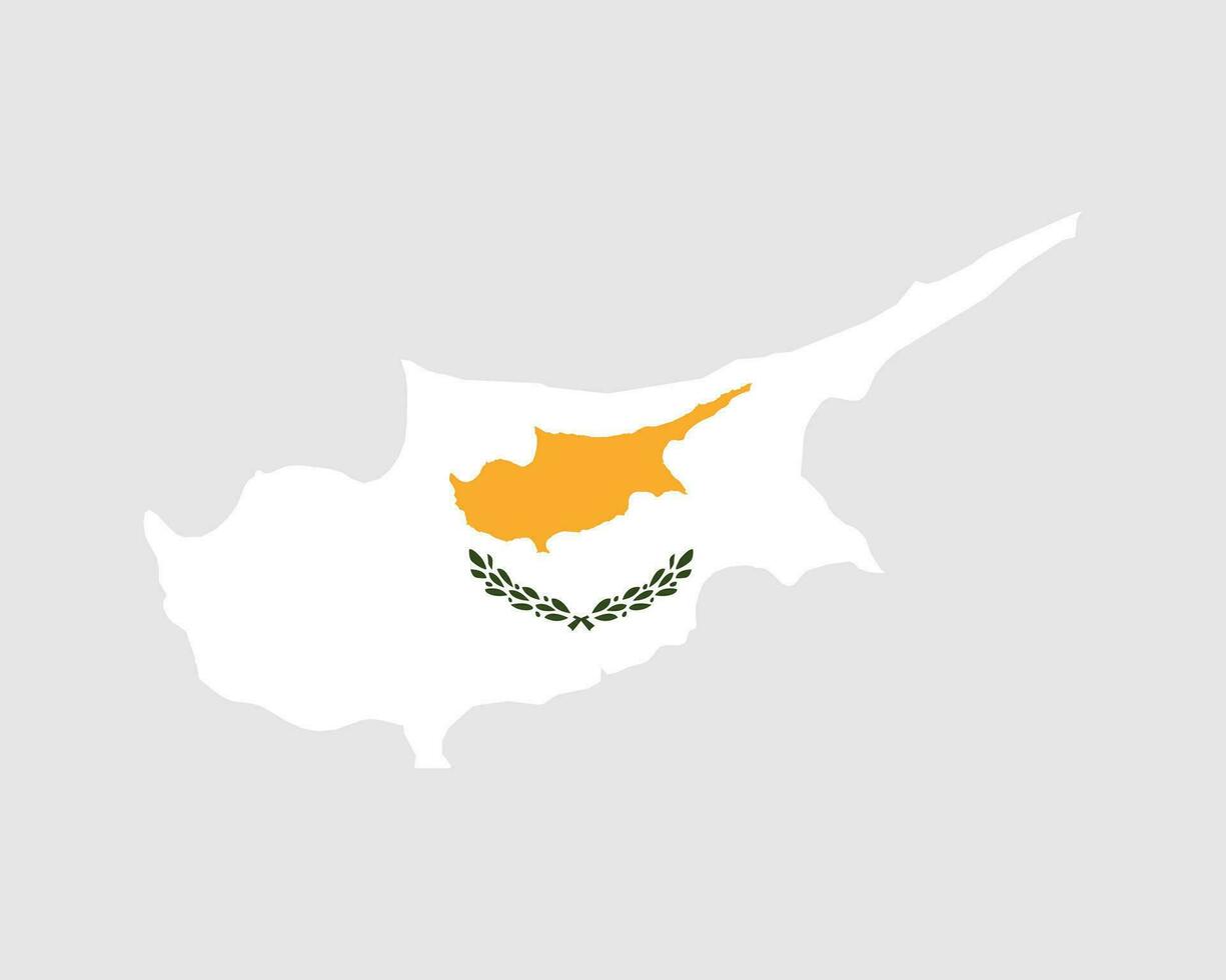 Cyprus Map Flag. Map of Cyprus with the Cypriot country banner. Vector Illustration.