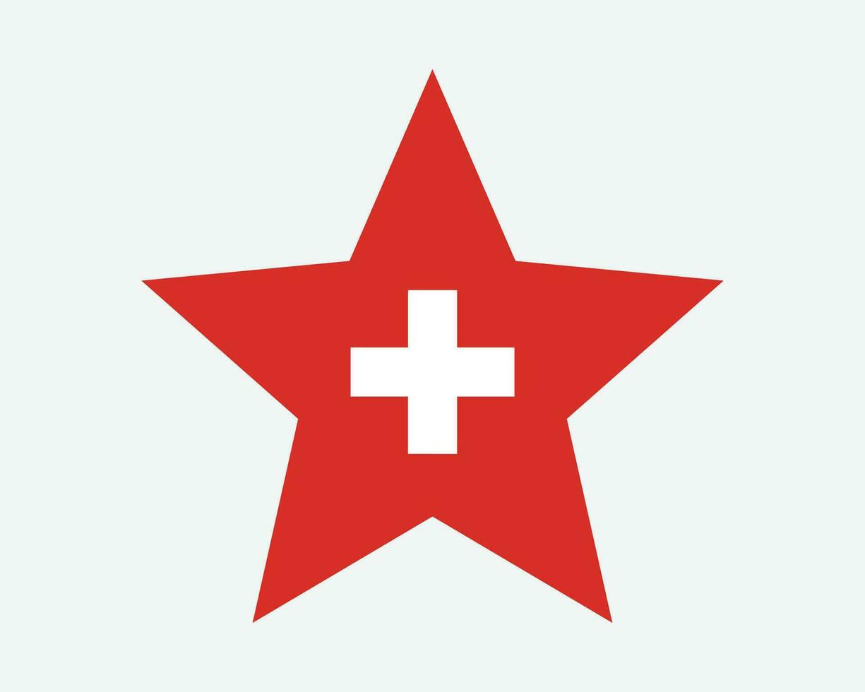 Switzerland Star Flag vector