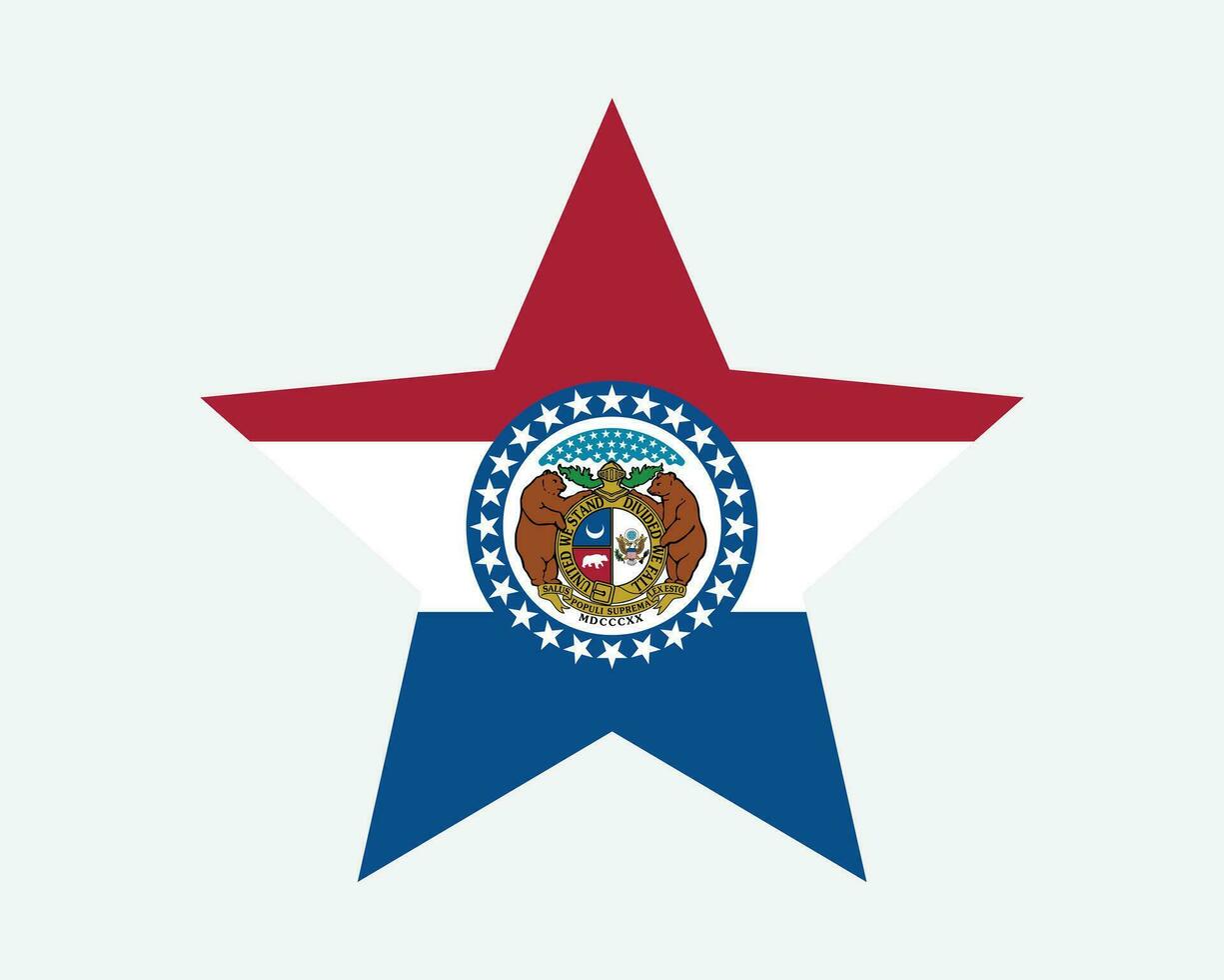 Missouri USA Star Flag vector