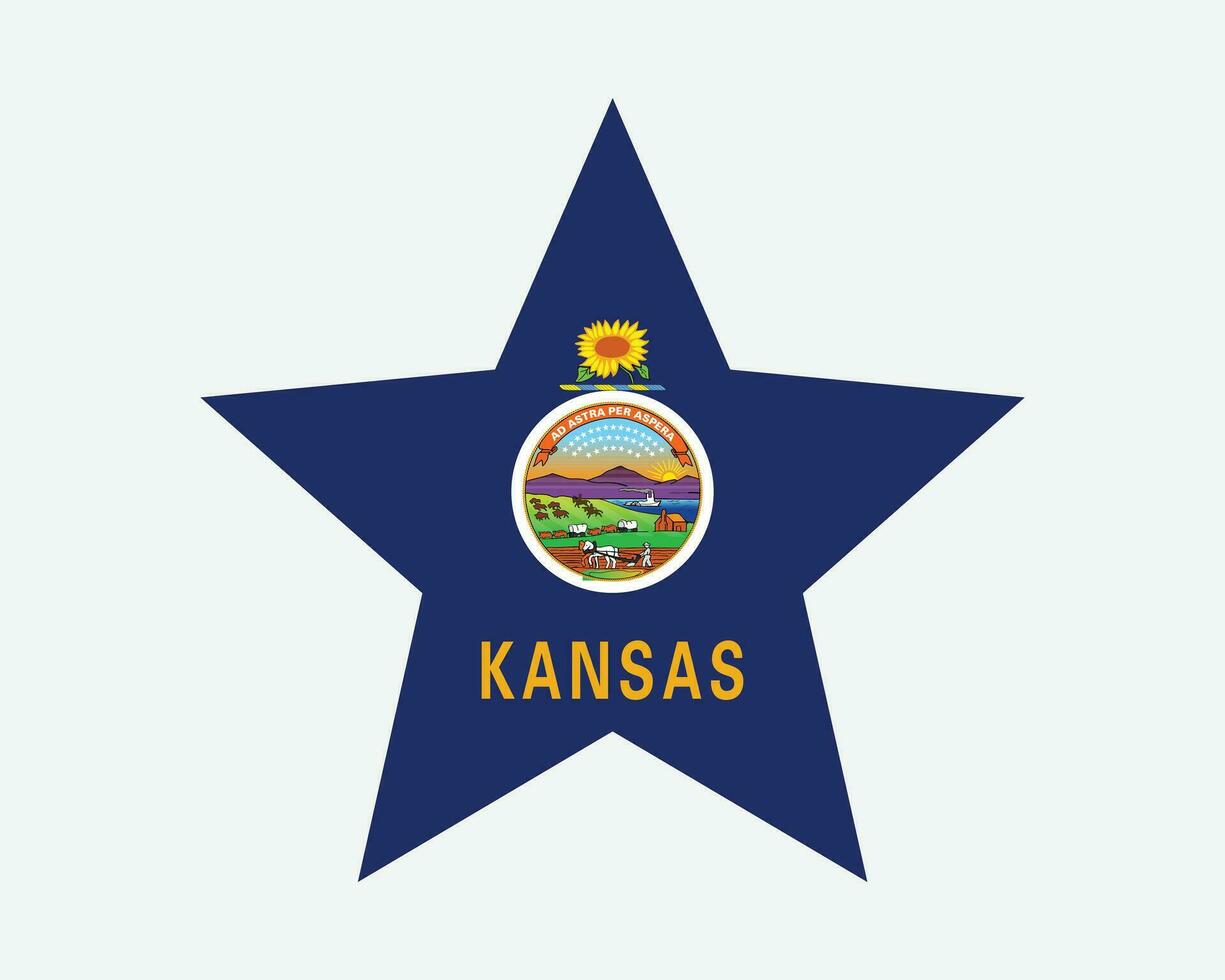 Kansas Estados Unidos estrella bandera vector